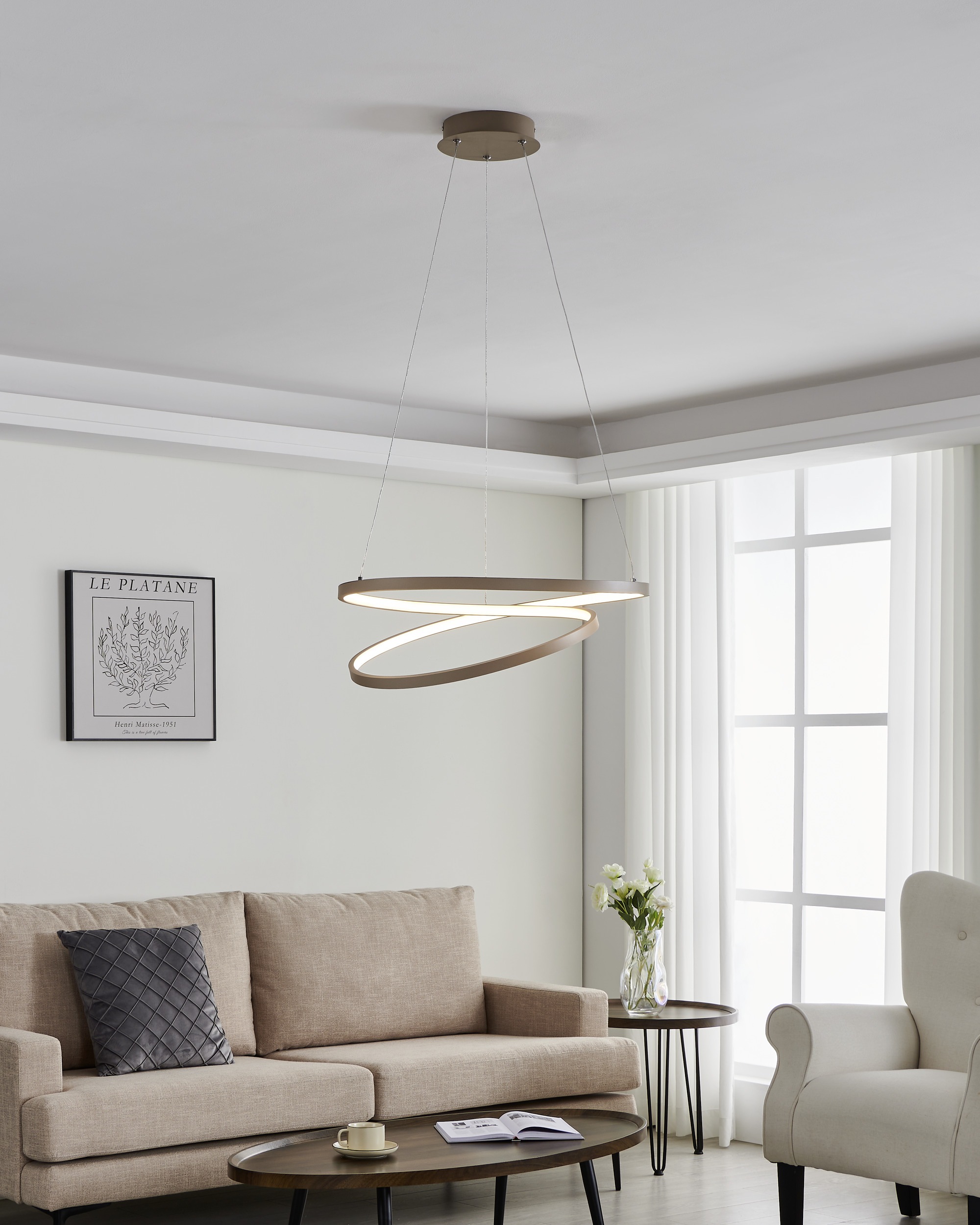 EGLO Hängeleuchte »RUOTALE Pendellampe - Alu, Stahl - LED - 36W - IP20« LED günstig online kaufen