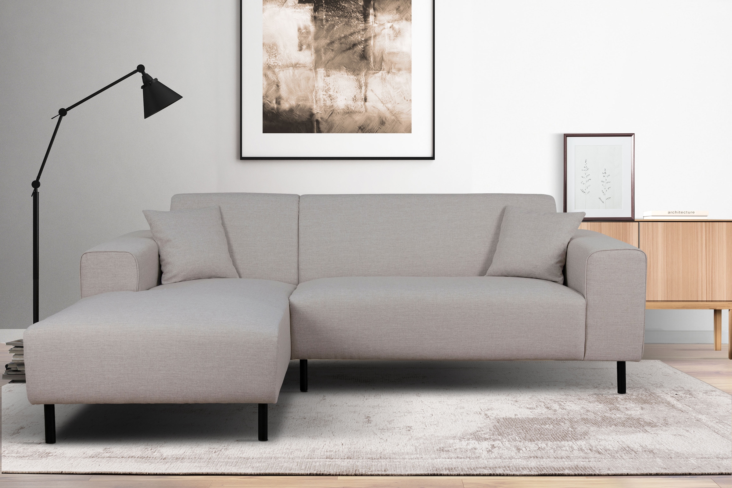 Home affaire Ecksofa "ARROS L-Form mit Wellenunterfederung, Maße B/T/H: 235 günstig online kaufen
