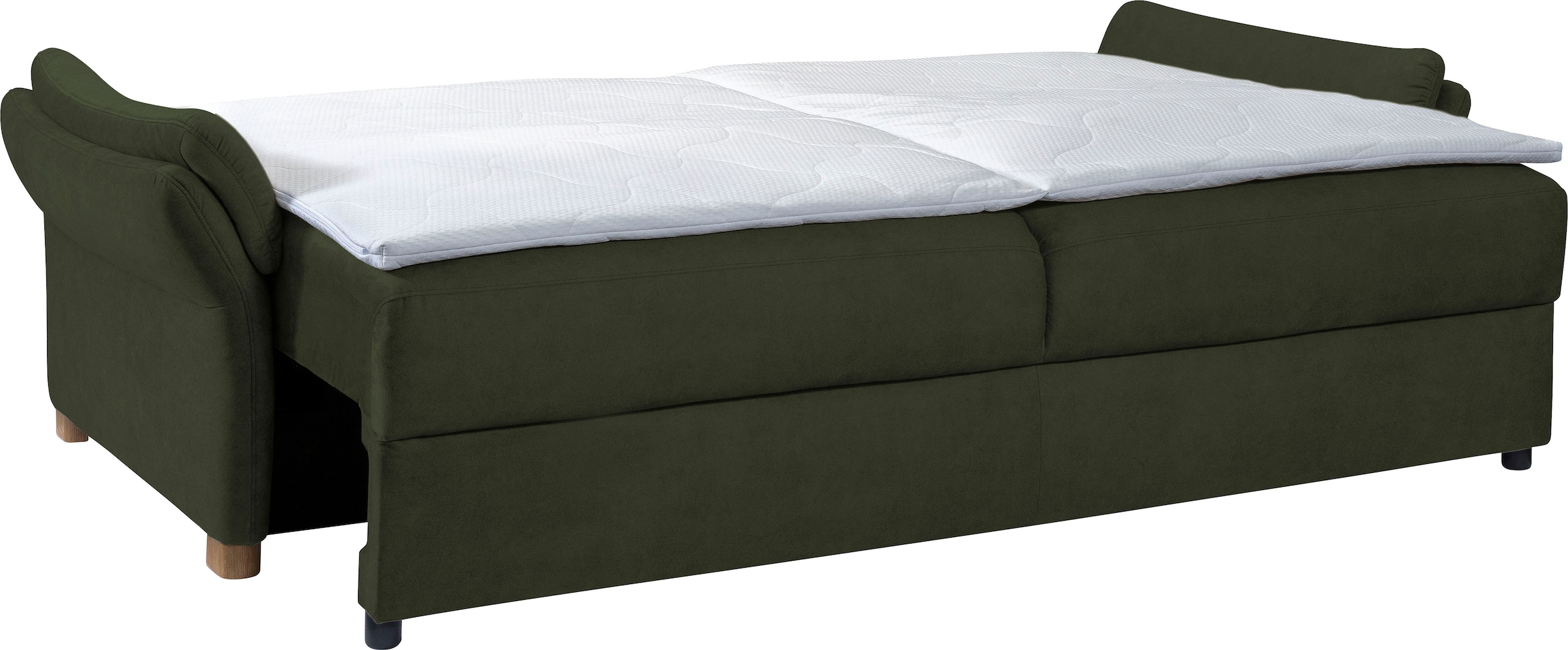 exxpo - sofa fashion 3-Sitzer »Kentt hochwertiger Sitzaufbau für hohen Sitzkomfort, bequeme Armlehnen« inkl. Boxspring/Federkern-Polsterung, Bettfunktion und Bettkasten