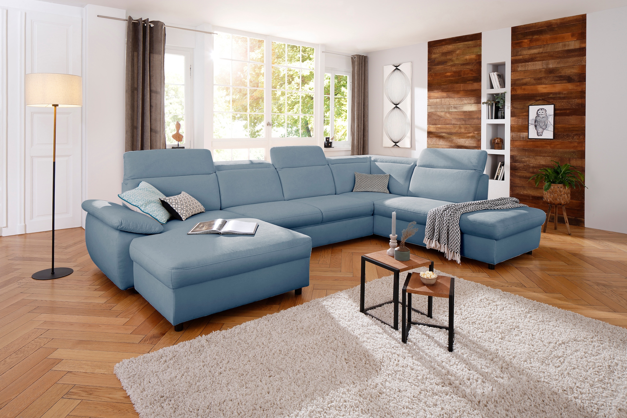 Home affaire Wohnlandschaft »Mauritius U-Form« mit Kopfteil- und Armlehnver günstig online kaufen