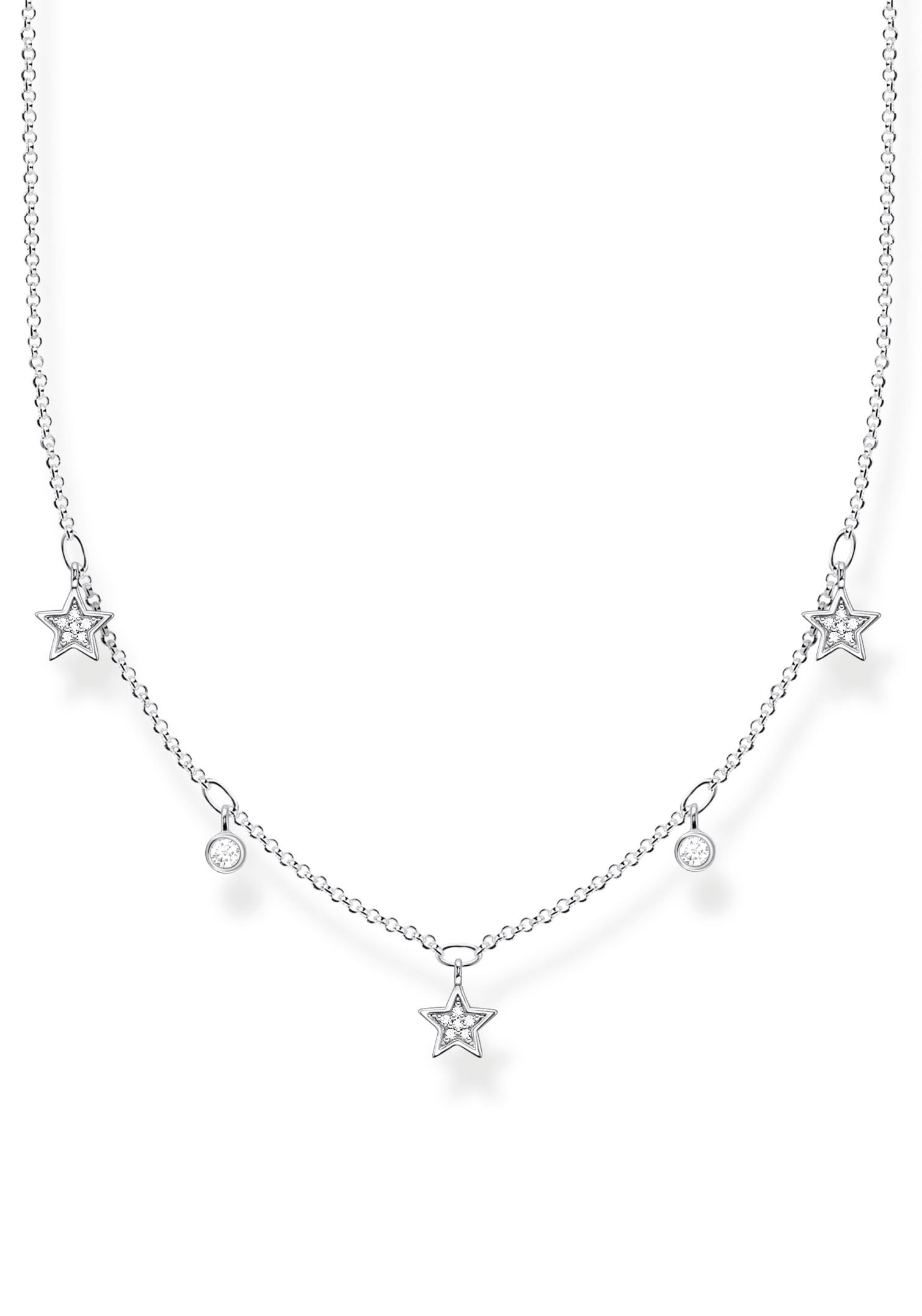 THOMAS SABO Kette mit Anhänger »Sterne silber, KE2075-051-14-L45V«, mit Zirkonia (synth.)