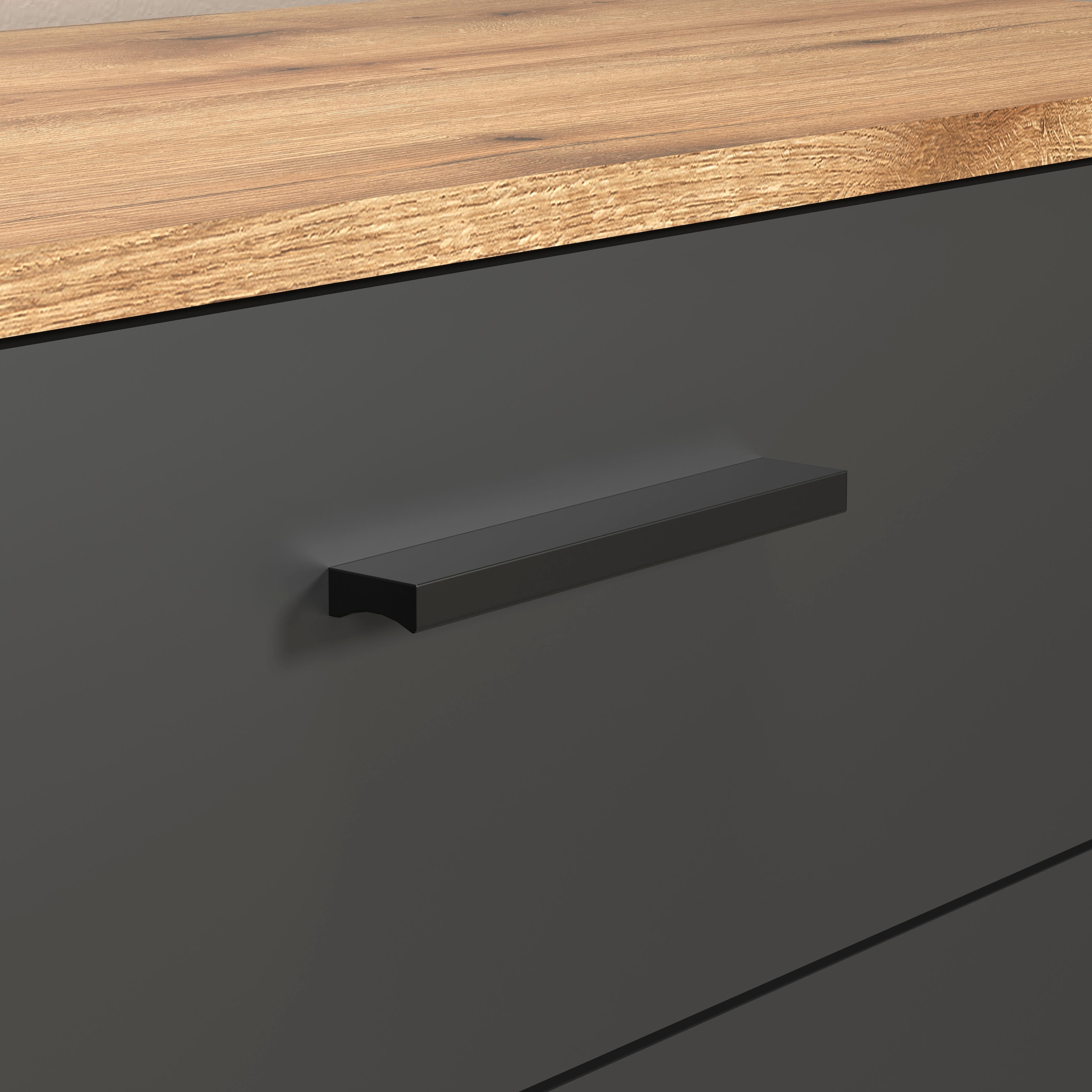 Home affaire Kommode »Estepona« Sideboard mit anpassbaren Türen mit Rillen-Optik