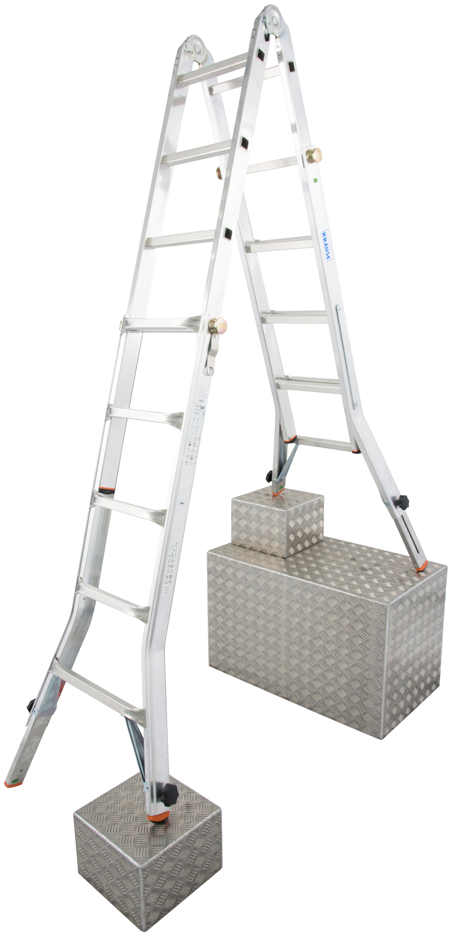 KRAUSE Gelenkleiter »TeleVario«, Alu, 4x5 Sprossen, Arbeitshöhe ca. 606 cm