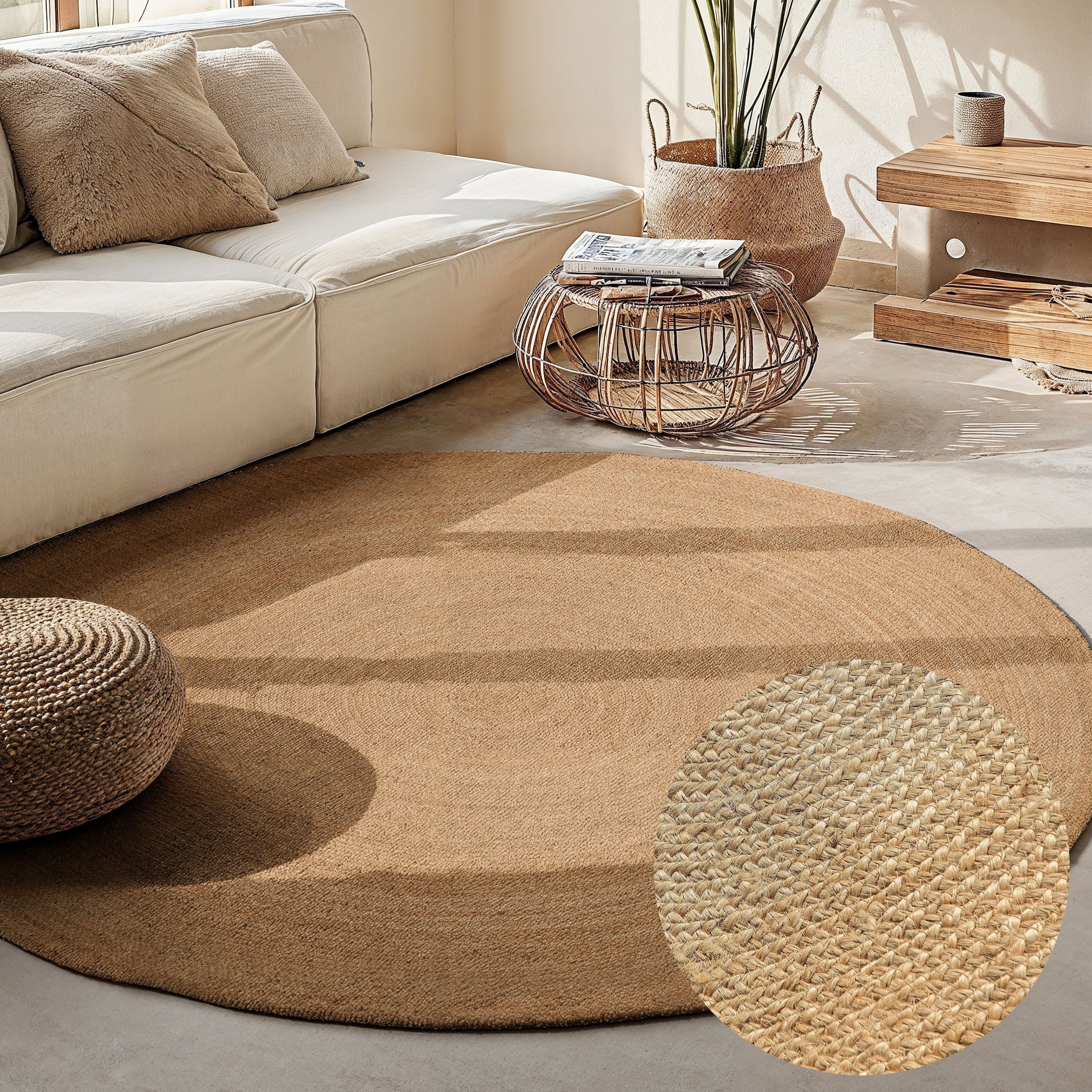 HANSE Home Teppich »Rangpur Juteteppich«, rund, 10 mm Höhe, Handgewebt, 100 günstig online kaufen