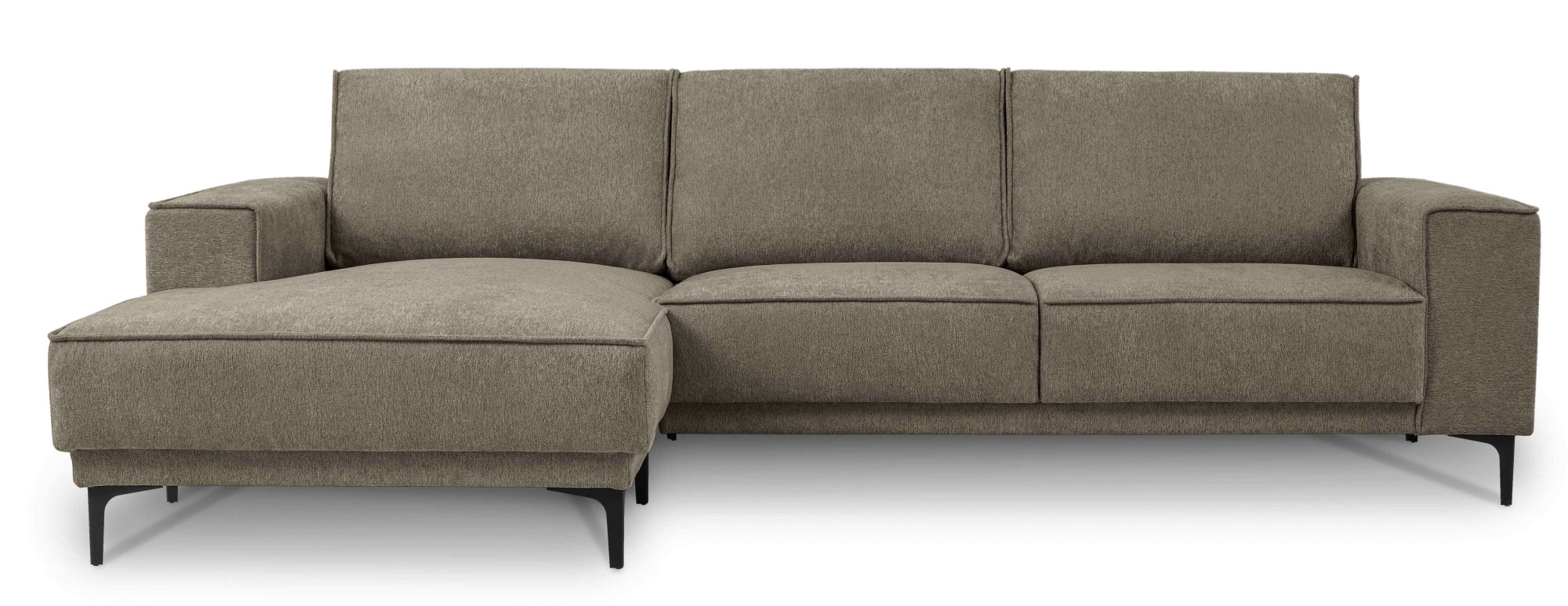 Places of Style Ecksofa »Polsterecke Oland, Struktur, Flachgewebe, Luxus-Microfaser, Boucle«, L-Form, 280 cm, Wellenunterfederung, Skandi-Design, Metallfüße