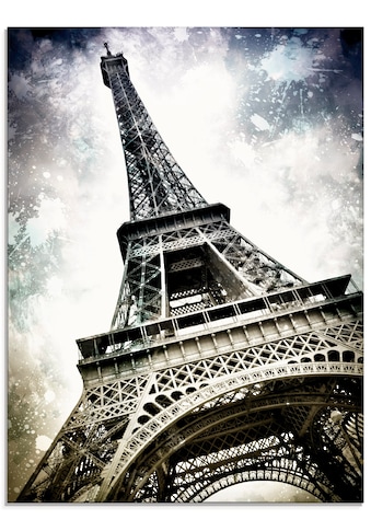 Glasbild »Paris Eiffelturm Dekorativ«, Gebäude, (1 St.), in verschiedenen Größen