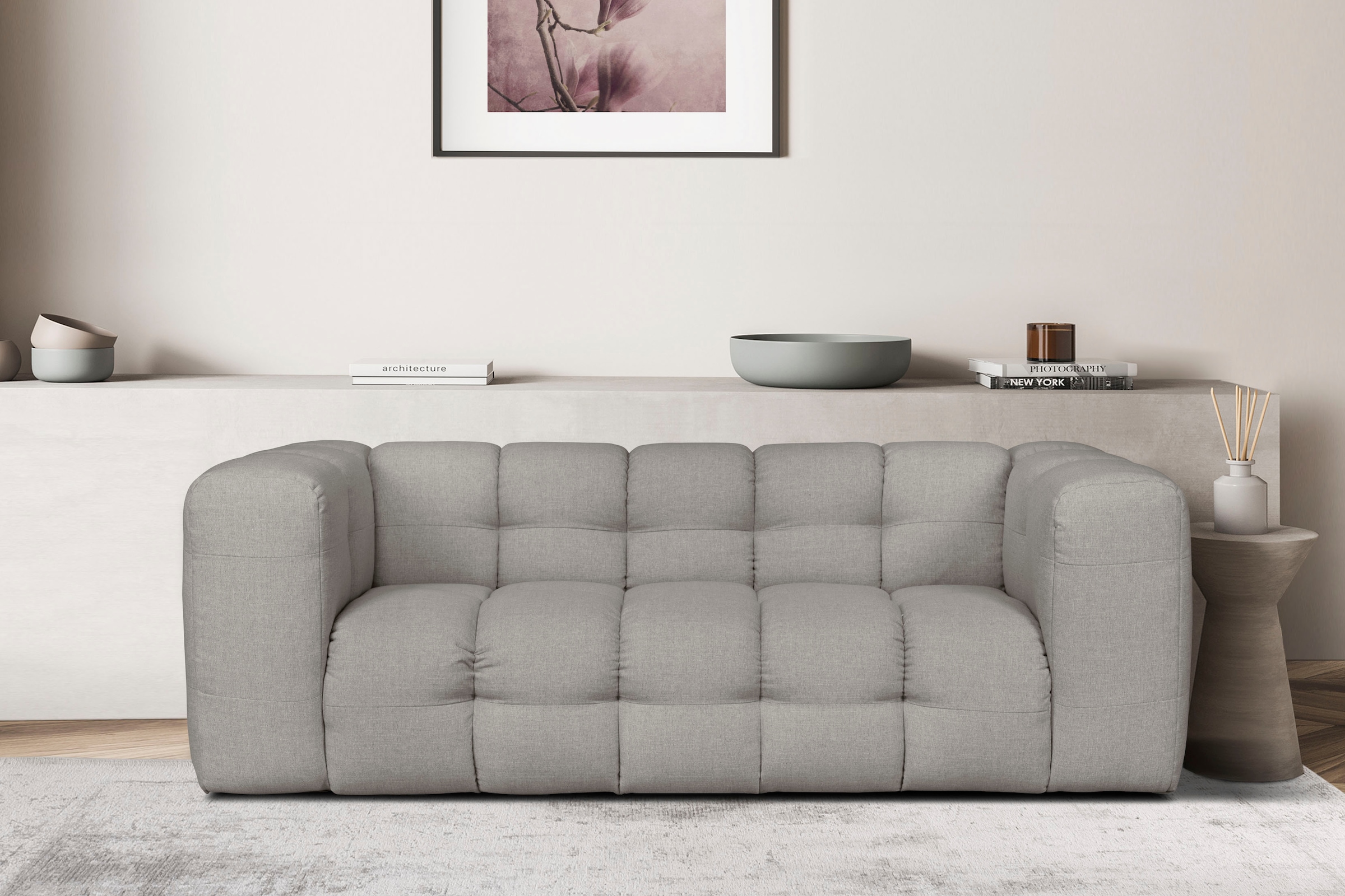 LeGer Home by Lena Gercke 3-Sitzer »TALISHA Designersofa, moderne Steppung, Maße B/T/H: 229/110/75 cm«, aufwendig gepolstert, hoher Sitzkomfort