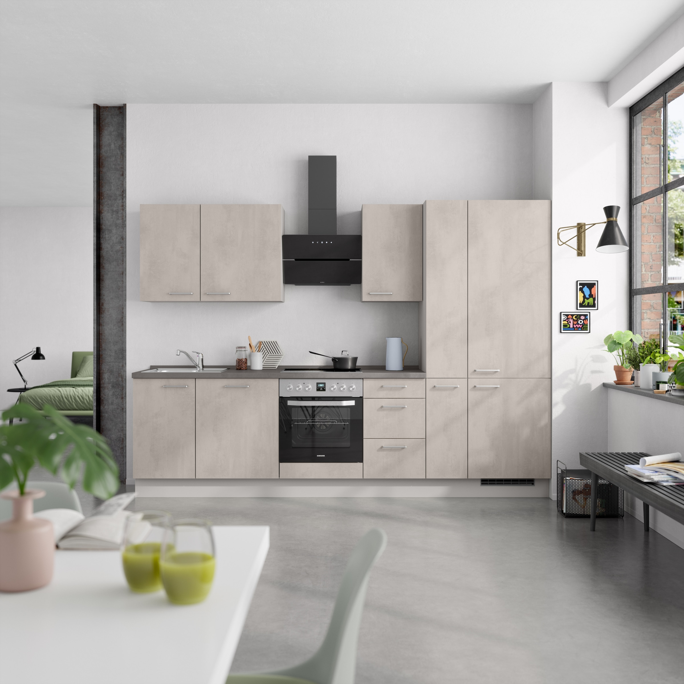 nobilia® Küchenzeile »"Riva II"«, vormontiert, Ausrichtung wählbar, Breite 300 cm, wahlw. mit E-Geräten