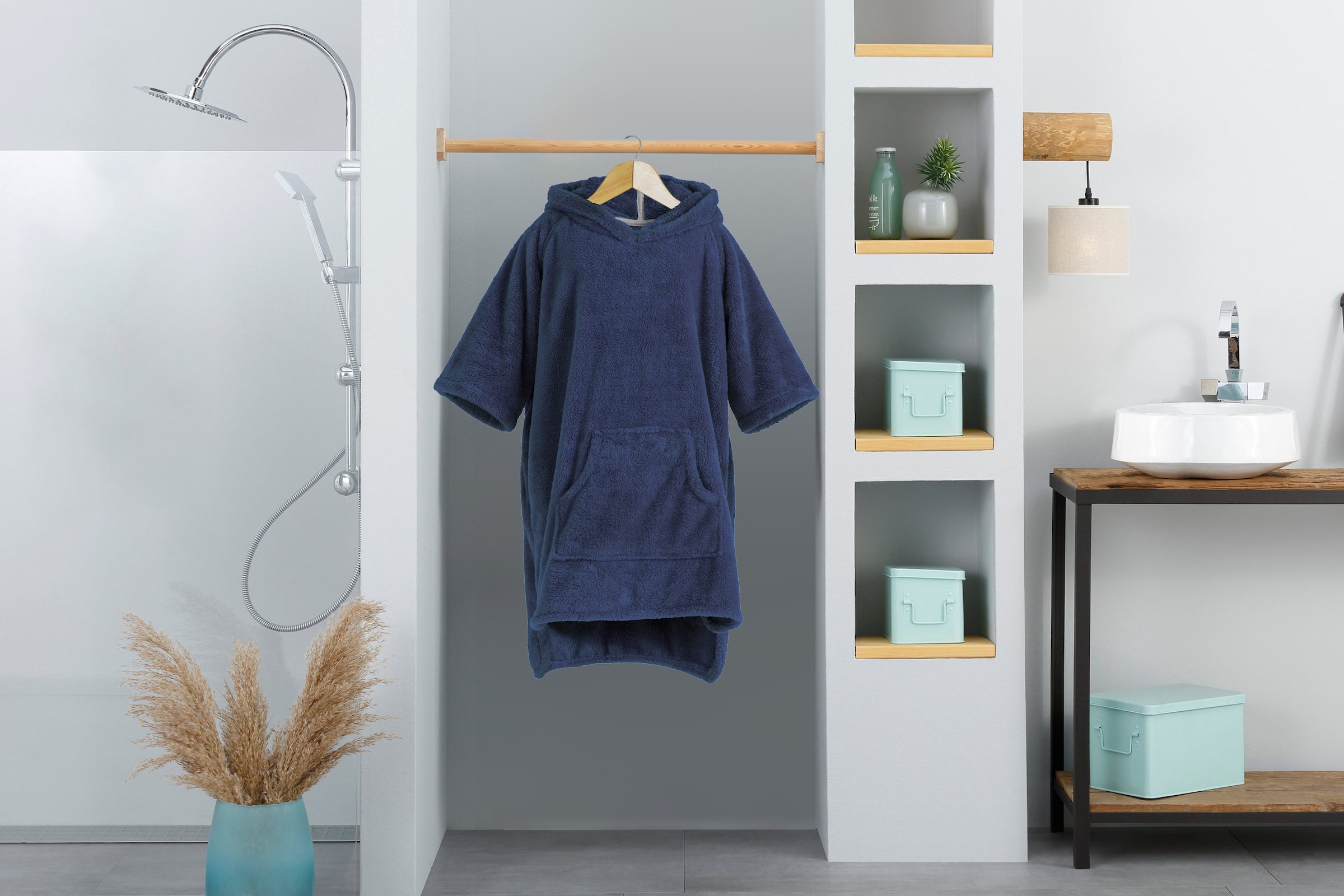 OTTO home Badeponcho »Lillou, für Kinder, ideal für Urlaub oder im Schwimmbad« 1 Stk. weich und kuschelig, Fleece, plüsch, Surfponcho