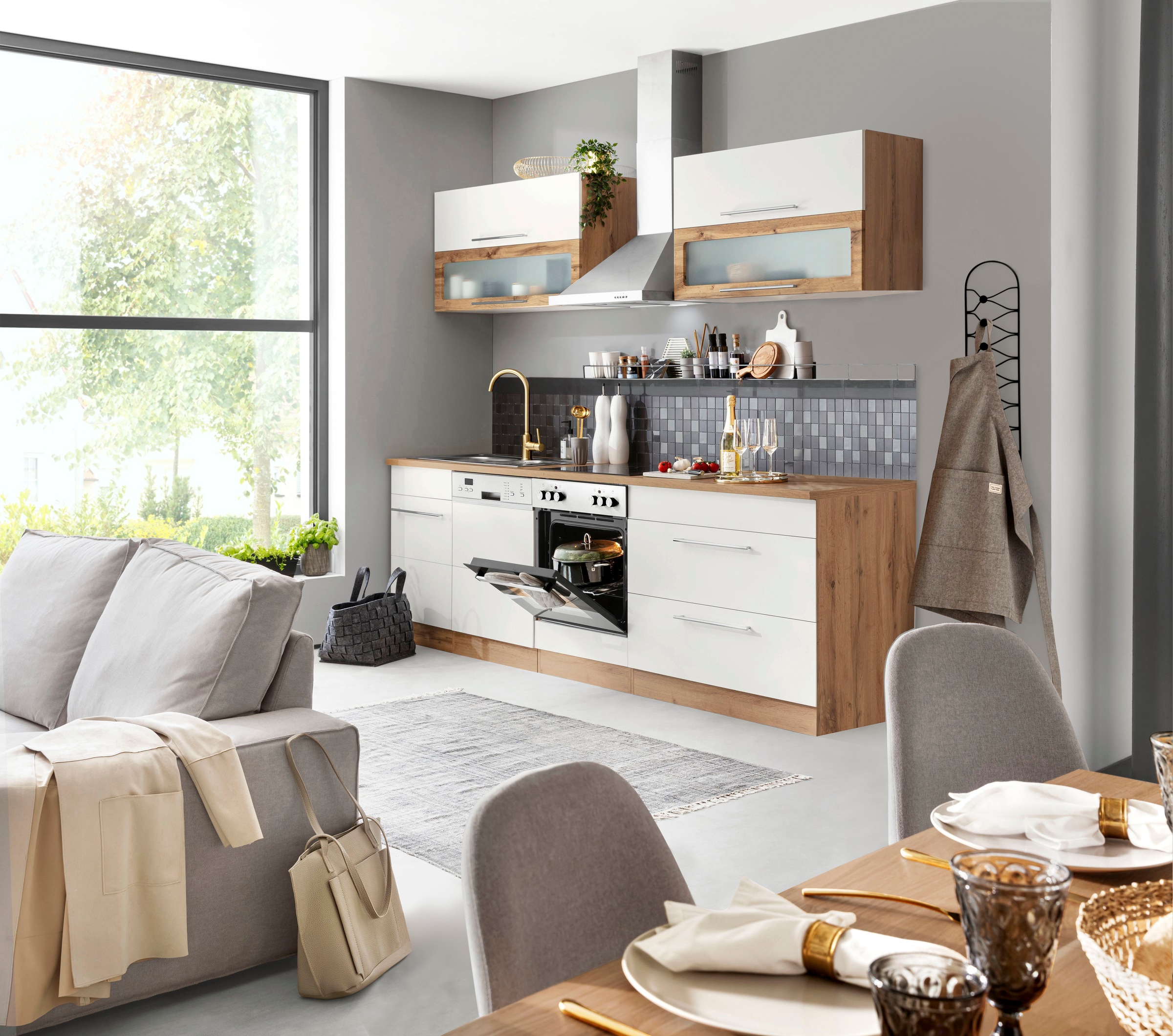 KOCHSTATION Küchenzeile »KS-Wien« Breite 270 cm, wahlweise mit E-Geräten günstig online kaufen