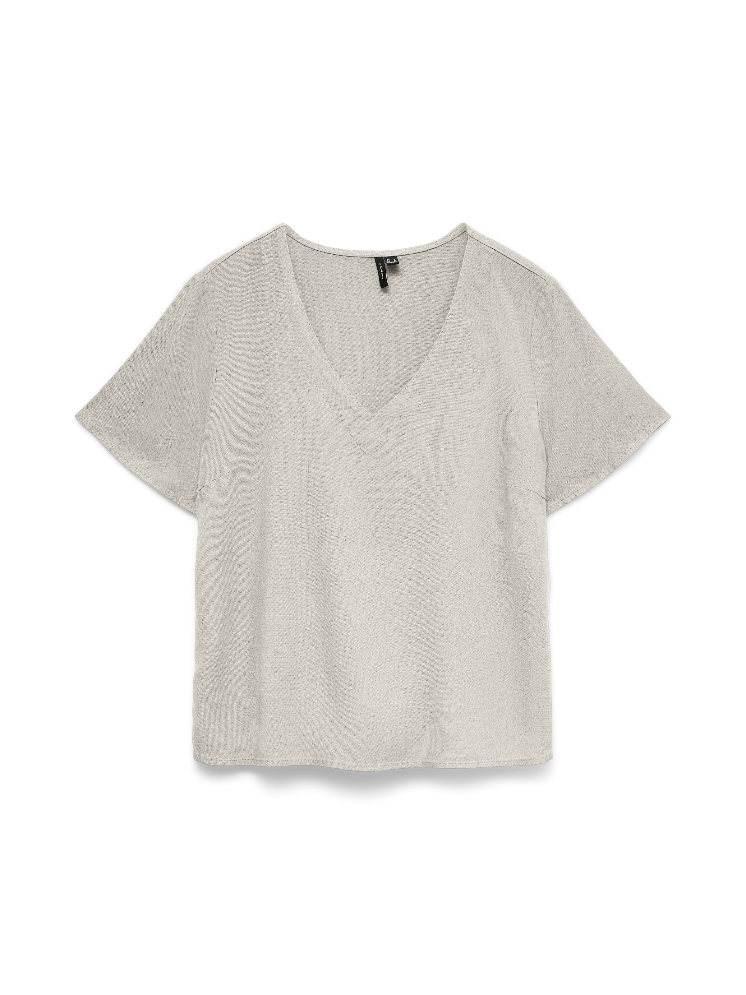 Vero Moda Blusenshirt »VMMYMILO S/S V-NECK TOP WVN GA« mit klassischem Schnitt