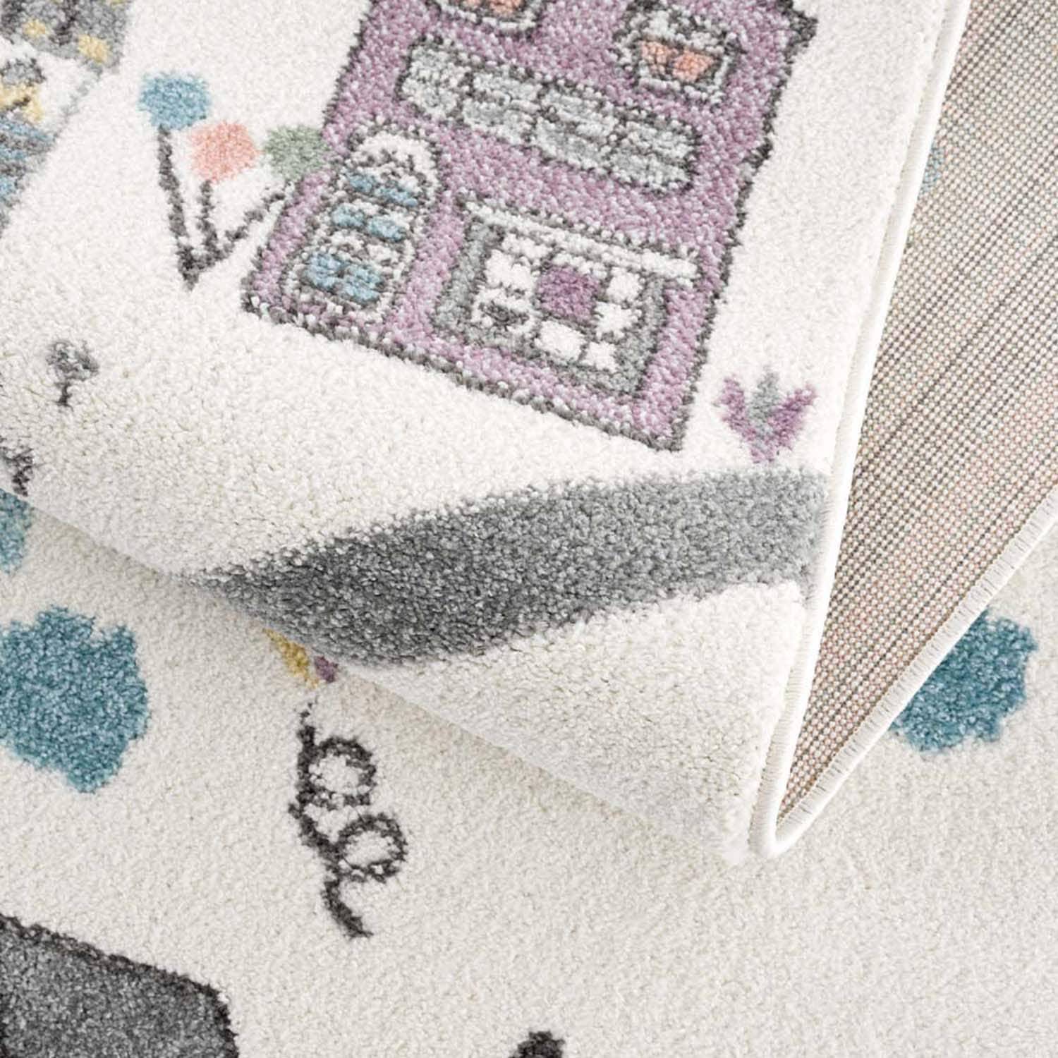 Carpet City Kinderteppich »Anime9376«, rechteckig, Straßen-Spiel-Teppich, Auto, Weicher Flor, Pflegeleicht, Kinderzimmer