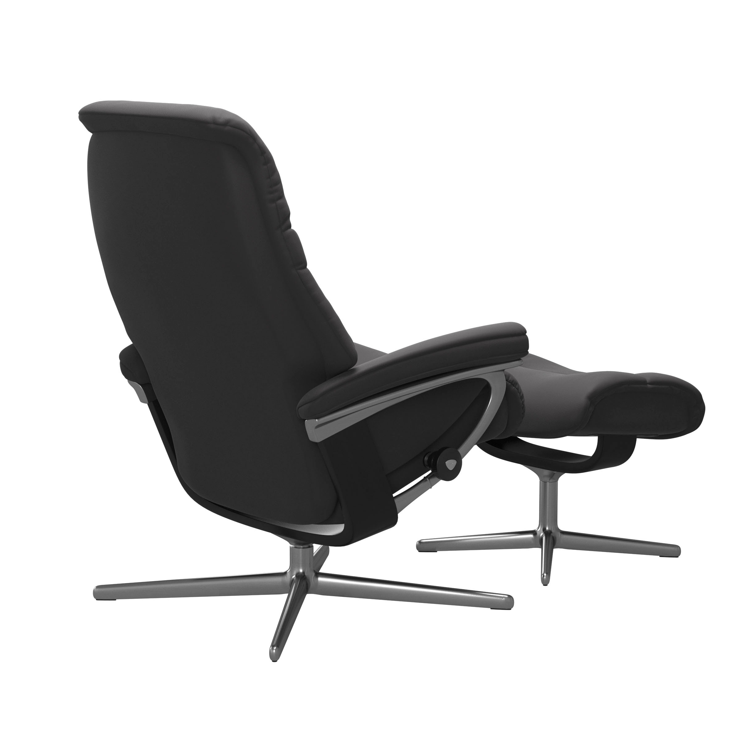 Stressless® Relaxsessel »Sunrise«, (Set, Relaxsessel mit Hocker), mit Hocker, mit Cross Base, Größe S, M & L, Holzakzent Schwarz