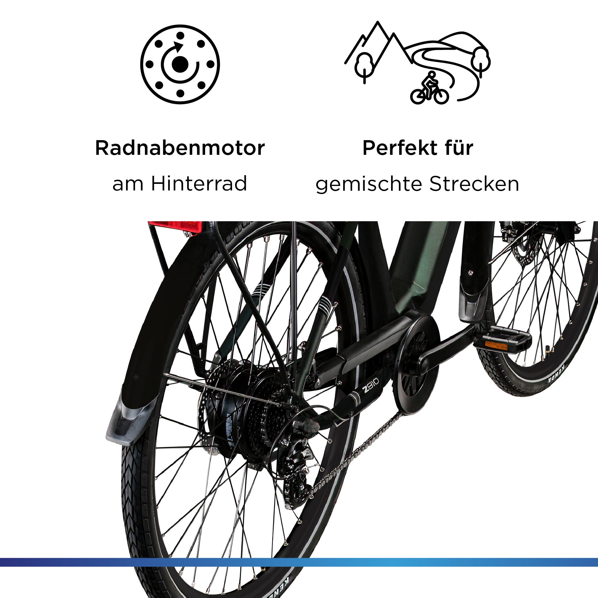 Zündapp E-Bike »Z810«, 8 Gang, Shimano, Altus RD-M310, Heckmotor 250 W