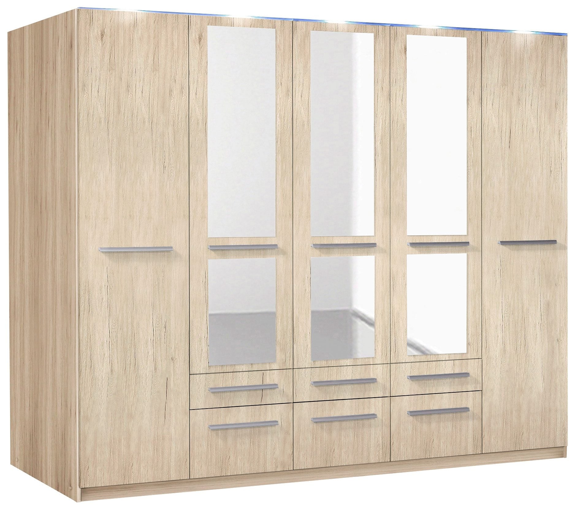 priess Kleiderschrank »Schrank Garderobe Wäscheschrank Barcelona in 5 Breiten«, viel Stauraum, geräumige Schubkästen, mit Spiegel, MADE IN GERMANY