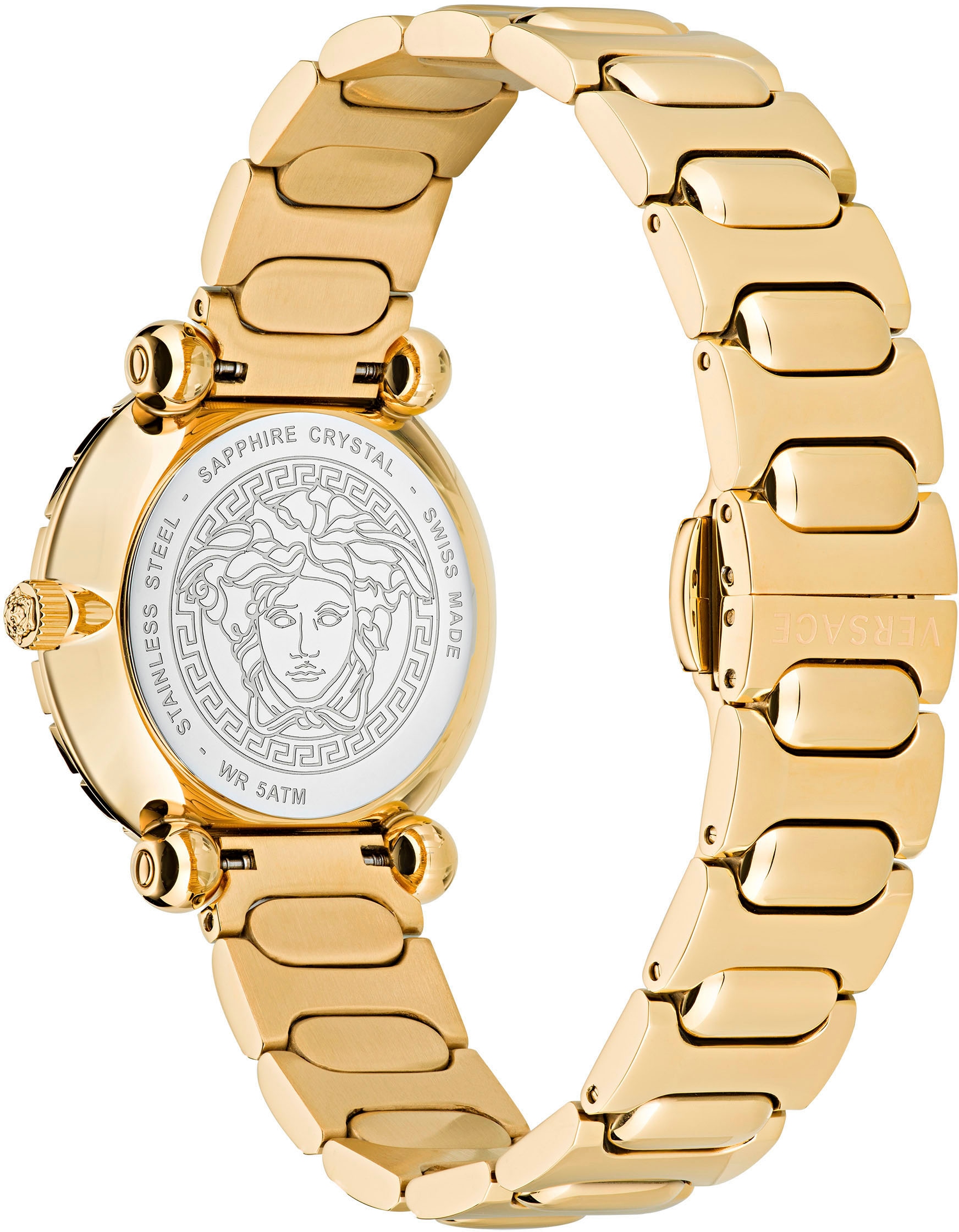 Versace Quarzuhr »GRECA TWIST, VE6I00523«, Armbanduhr, Damenuhr, Saphirglas, Swiss Made, analog