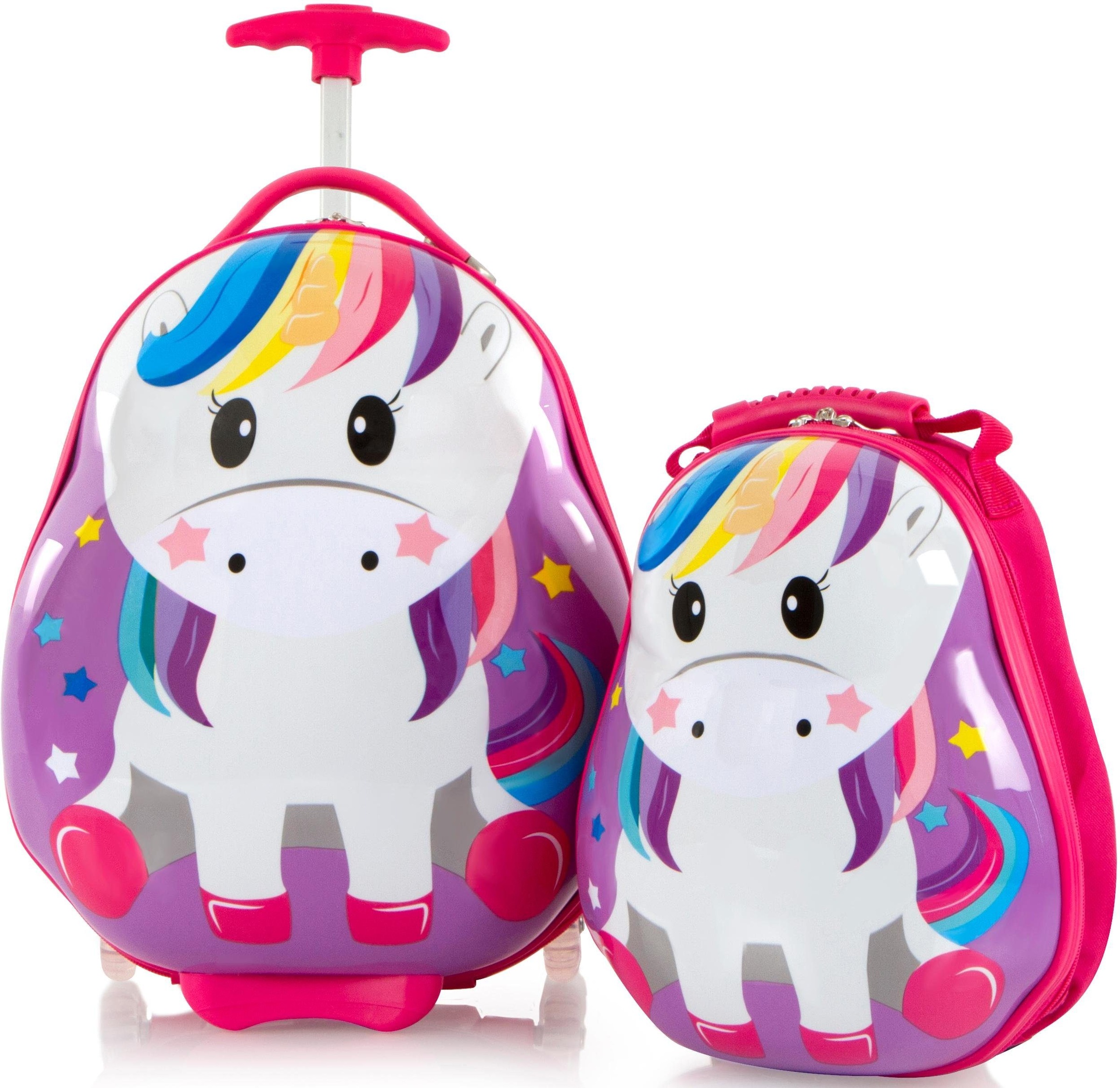 Kinderkoffer „Travel Tots, 46 cm, Einhorn“, (Set, 2 St.), 2 Rollen, inklusive Rucksack, Gr. B/H/T: 34 cm x 46 cm x 23 cm 14 l, Einhorn