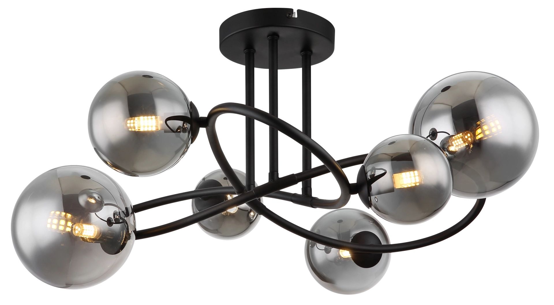 GLOBO LIGHTING Deckenleuchte »RIHA«, Leuchtmittel G9 | LED wechselbar, Glas rauchfarben