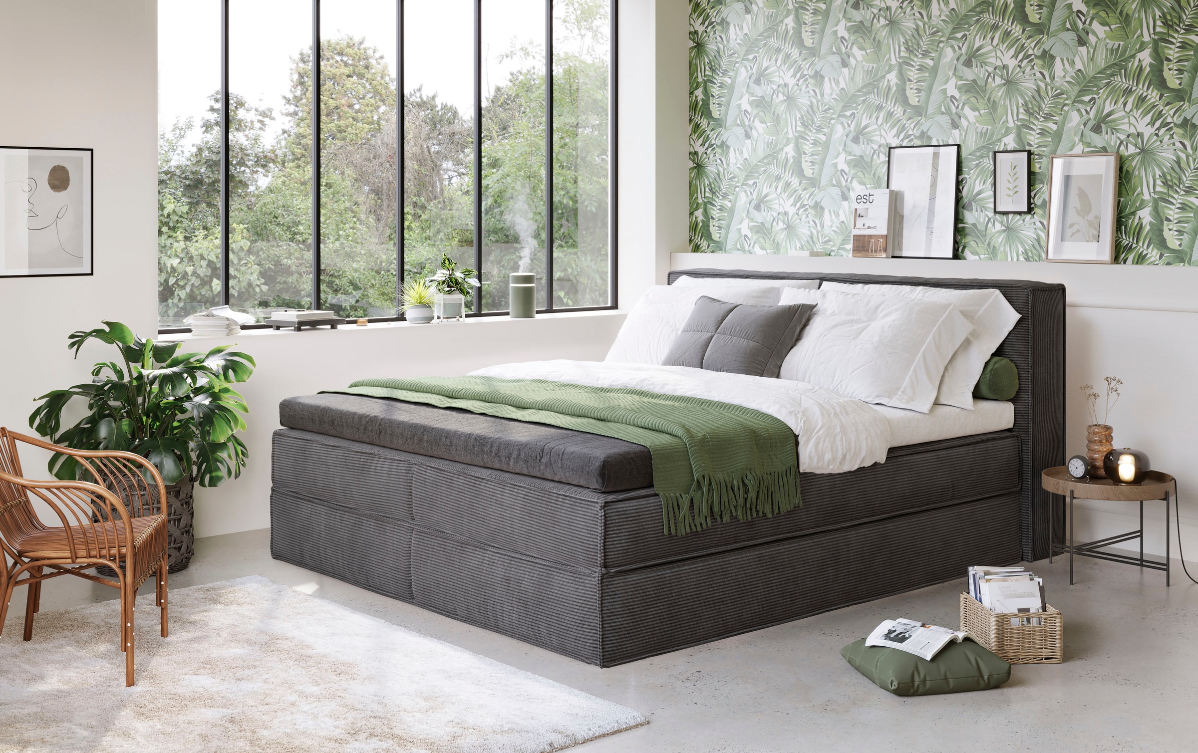 Home affaire Boxspringbett »Milano«, Boxbett inkl. Topper, 2 Matratzen, Härtegrade H2, H3 und H4 wählbar