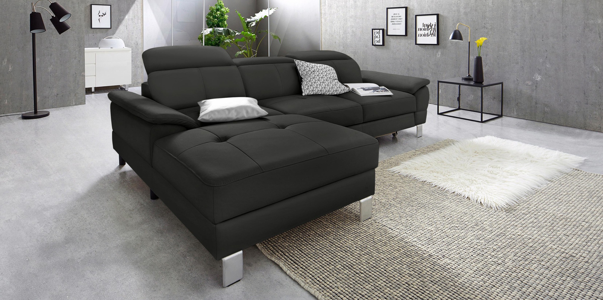 exxpo - sofa fashion Ecksofa »Mantua 2, L-Form«, mit Kopf- bzw. Rückenverstellung, wahlweise mit Bettfunktion