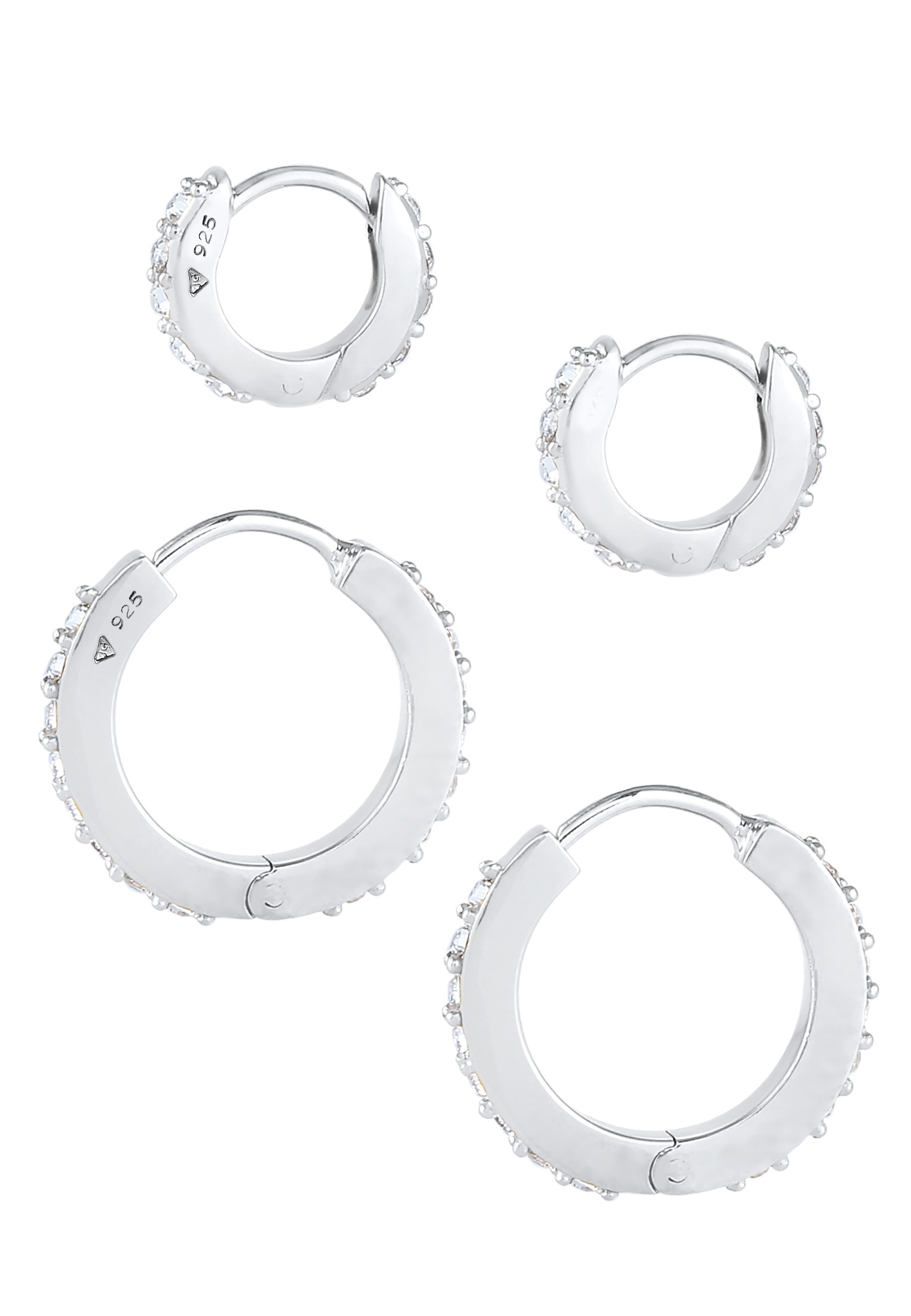 Elli Paar Creolen »Creolen 2er Set 925 Silber, mit Kristallen von Swarovski®«