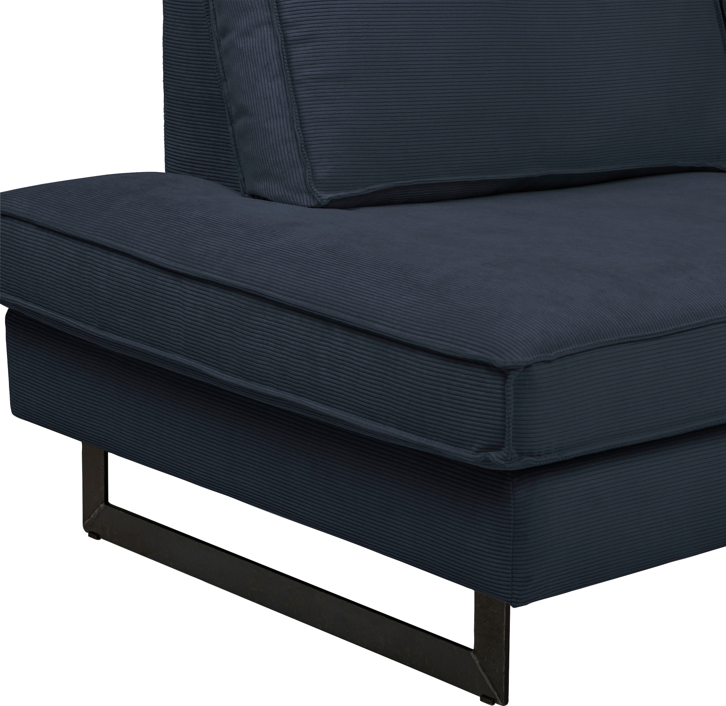 Places of Style Wohnlandschaft »Pinto, 350 cm, U-Form, XXL, mit Ottomanen«, Cord, Chenille, Lederoptik, mit Keder, Metallfüße, Wellenunterfederung