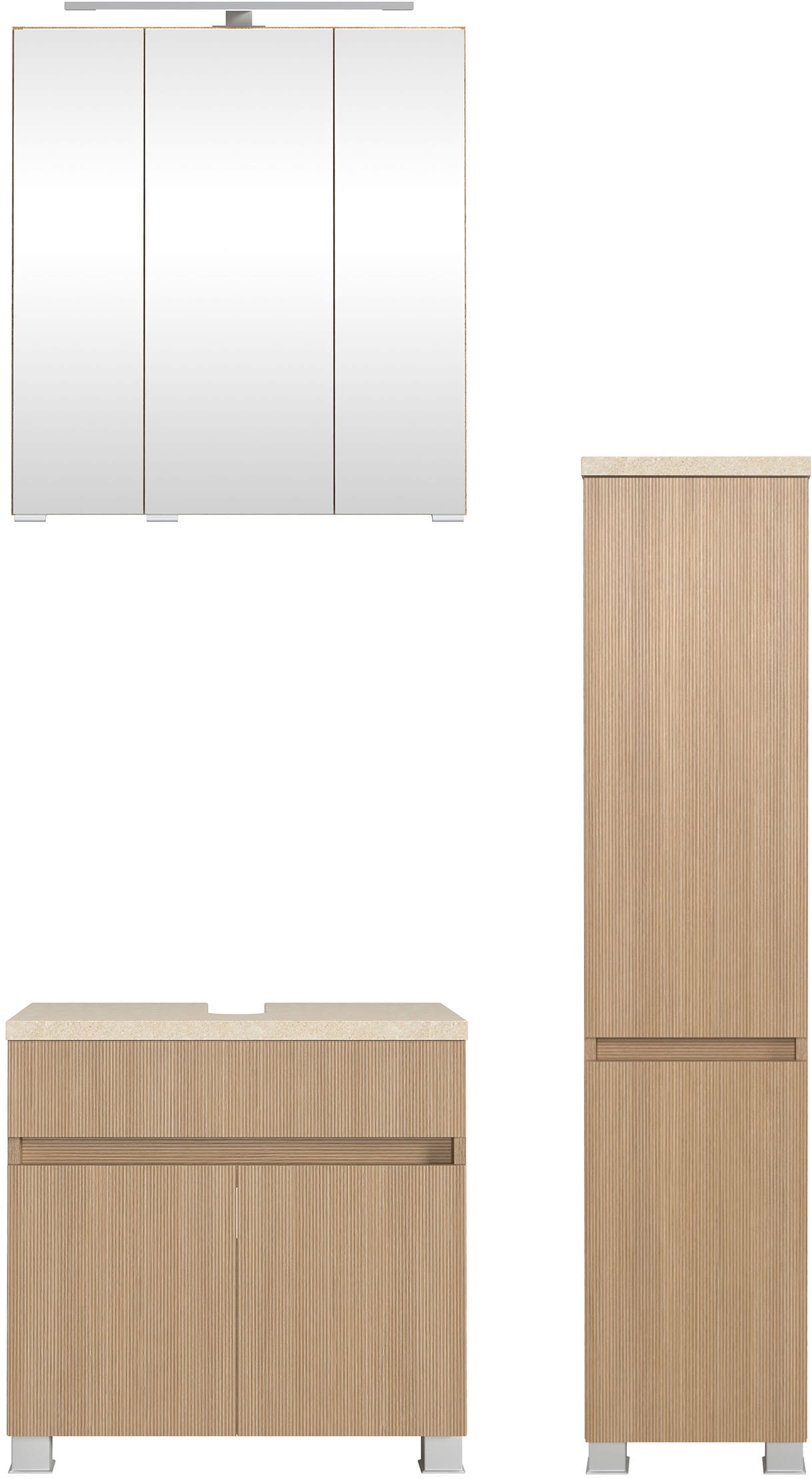 welltime Badmöbel-Set »Set 90 cm breit, Badmöbel mit LED-Beleuchtung«, Held günstig online kaufen