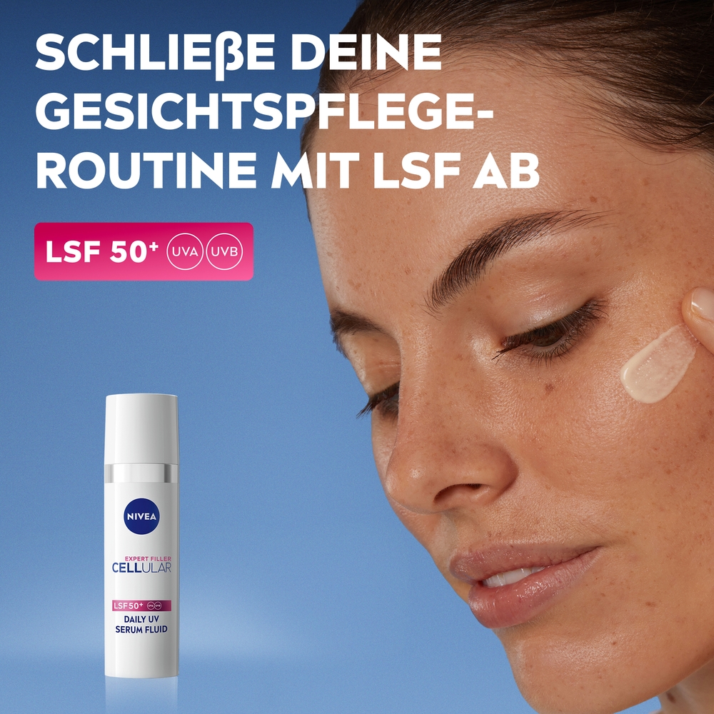 Nivea Gesichtsfluid »NIVEA CELLULAR Expert Filler + UVA UVB Daily UV Serum«, UVA- und UVB-Schutz, LSF 50+, pflegend