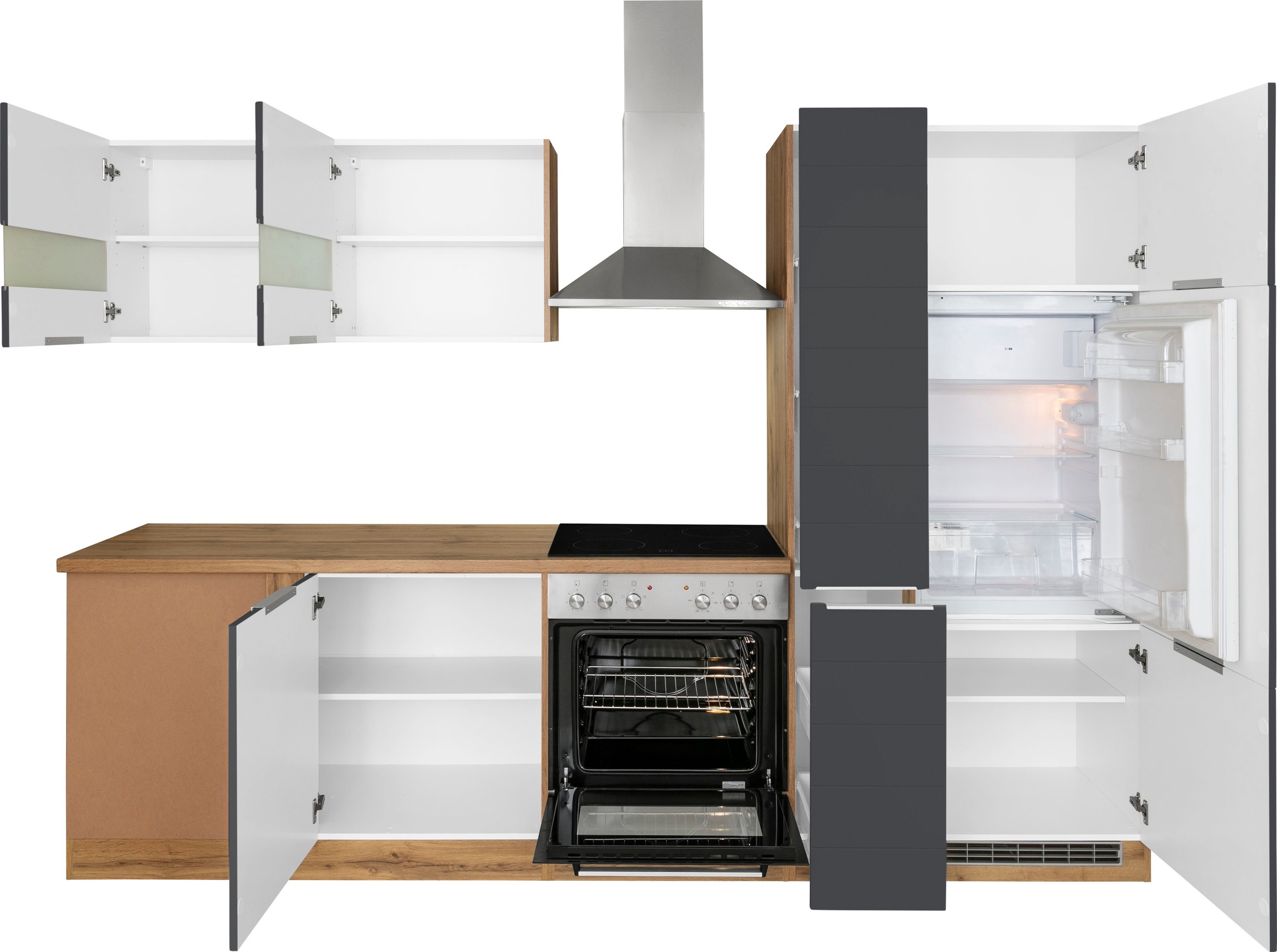 KOCHSTATION Winkelküche »KS-Luhe«, Stellbreite 240x270 cm, wahlweise mit oder ohne E-Geräten, MDF-Fronten