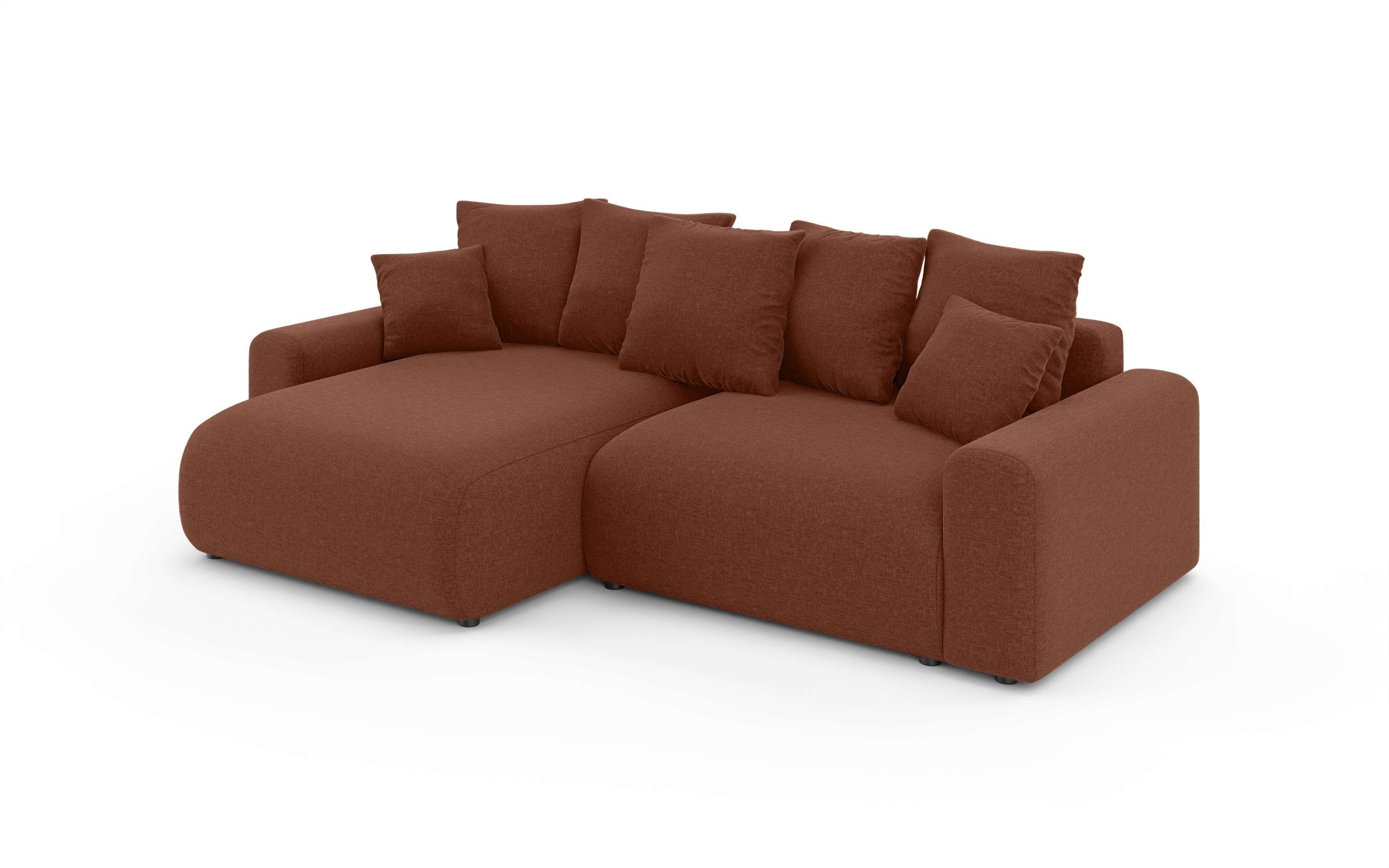 Home affaire Ecksofa »LAKESIDE klein mit Bettfunktion und Bettkasten, B/T/H 235/142/84 cm«, L-Form, Recamiere beidseitig montierbar, mit Wellenunterfederung