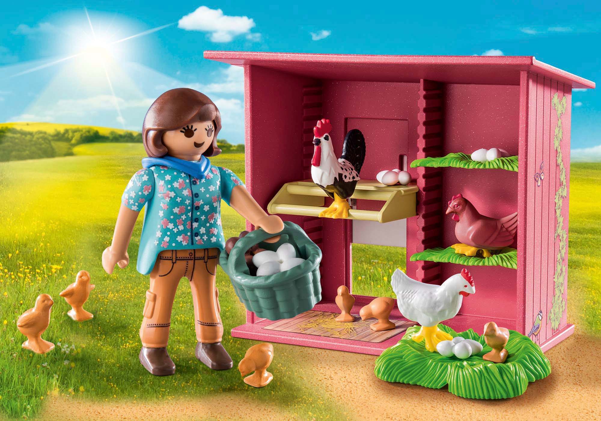 Playmobil® Konstruktions-Spielset »Hühner mit Küken (71308), Country«, (29 St.), teilweise aus recyceltem Material; Made in Germany