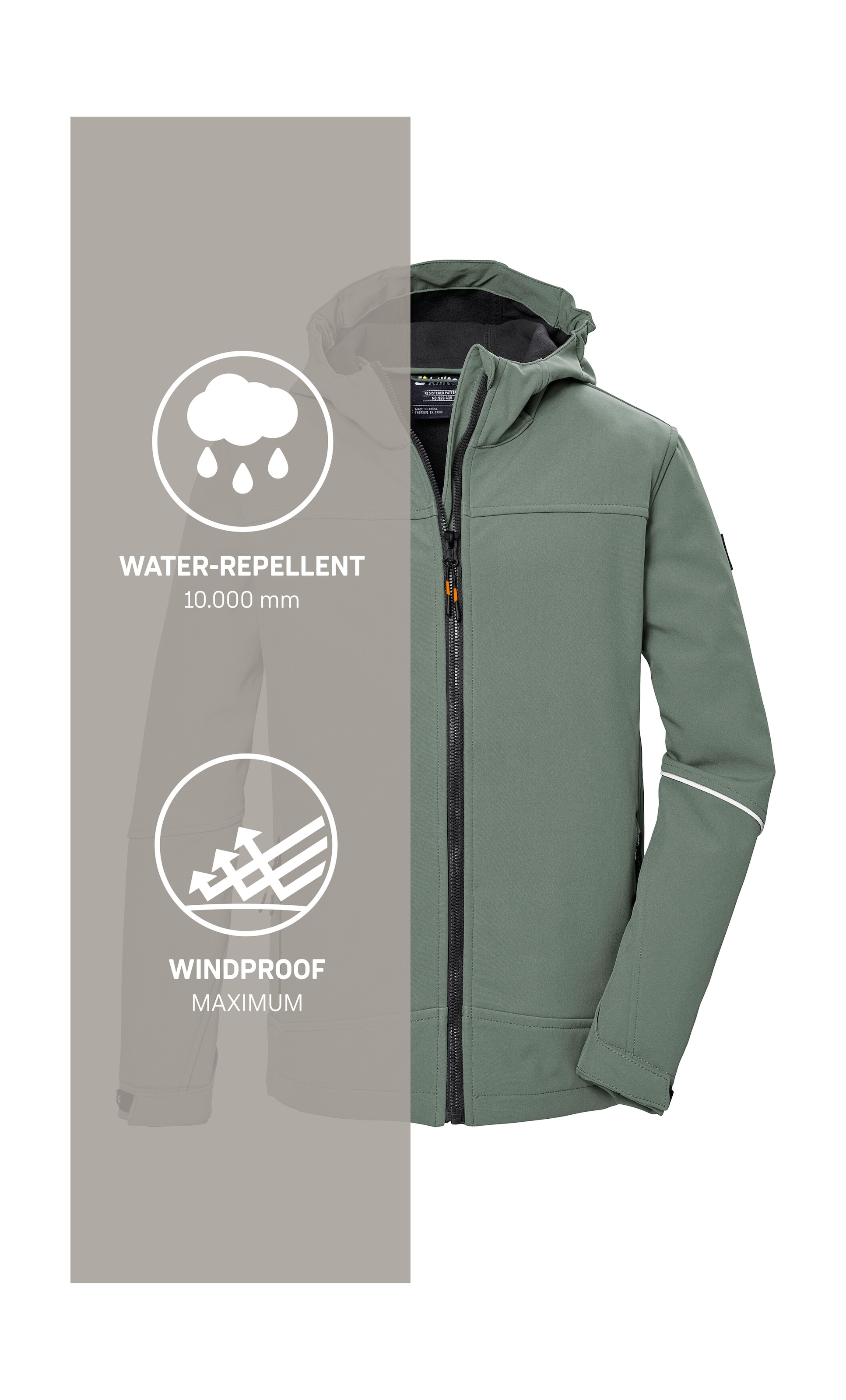 Killtec Softshelljacke »KOS 143 BYS SFTSHLL JCKT«, Wind- und wasserabweisende, atmungsaktive, PFAS-freie Kinderjacke