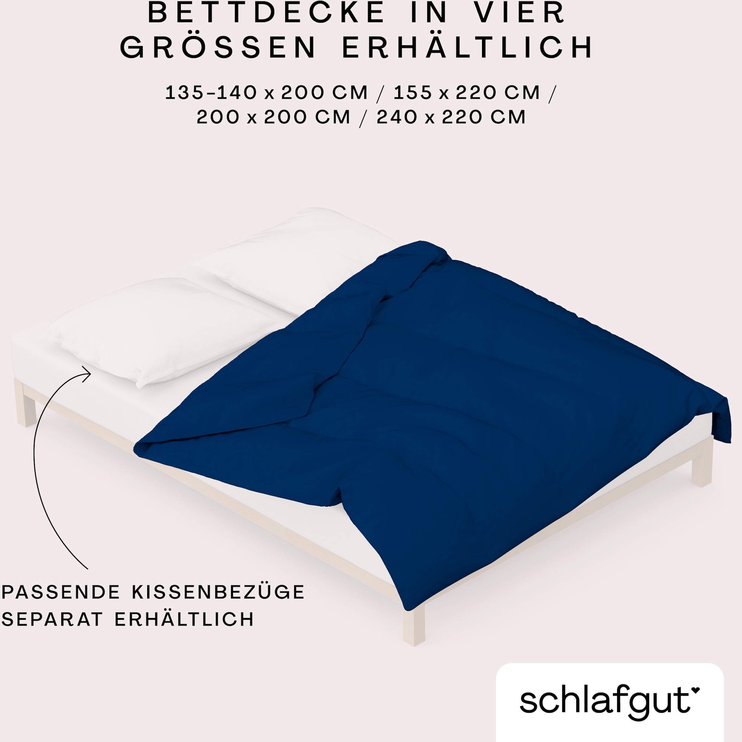 Schlafgut Bettbezug »Premium Woven Satin, 100% Baumwolle, Fadendichte 300TC« besonders dicht gewebt, Mix & Match: passender Kissenbezug erhältlich