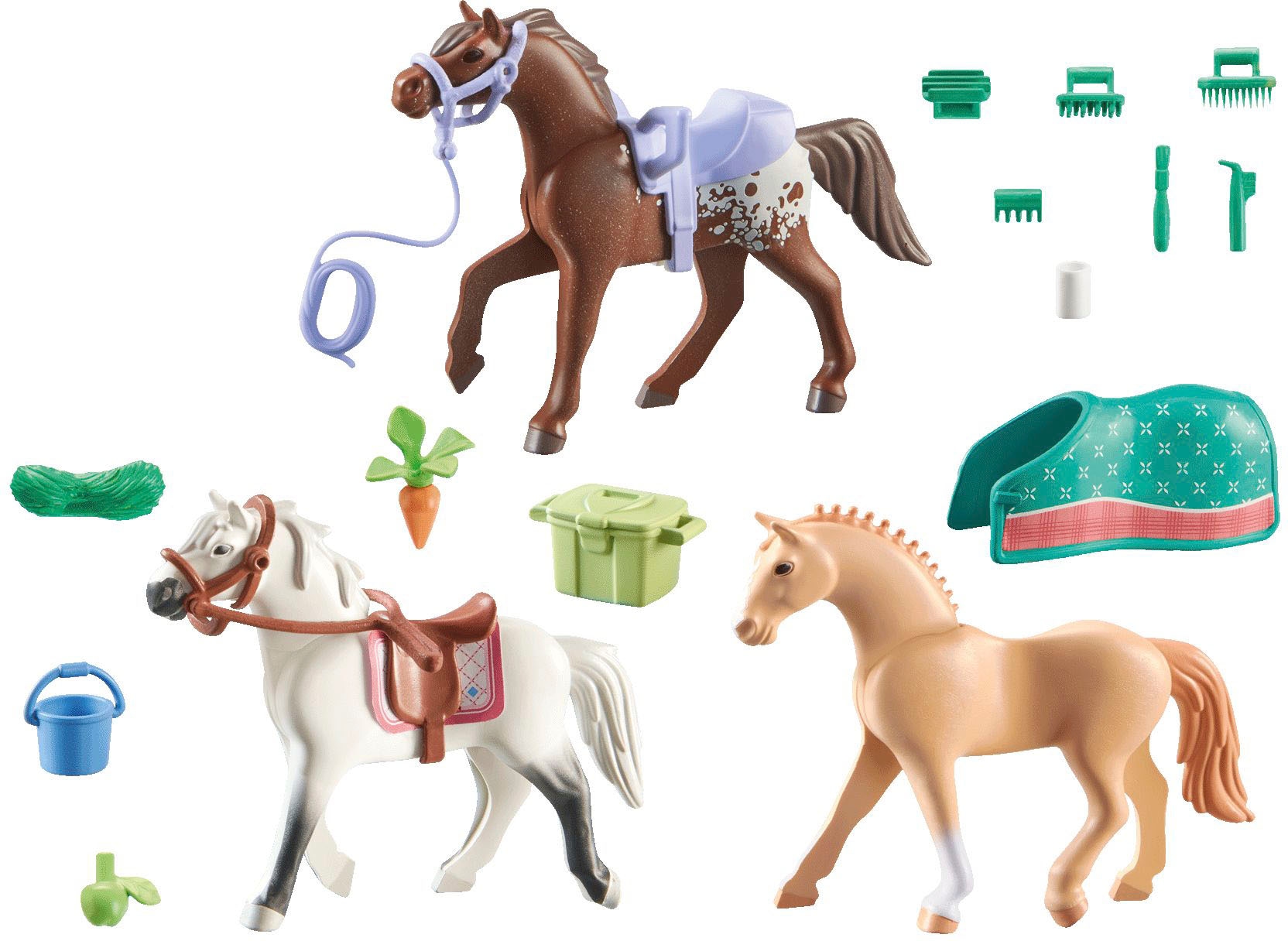 Playmobil® Konstruktions-Spielset »Morgan, Quarter Horse & Shagya Araber (71356), Horses of Waterfall«, (28 St.), 3 Pferde