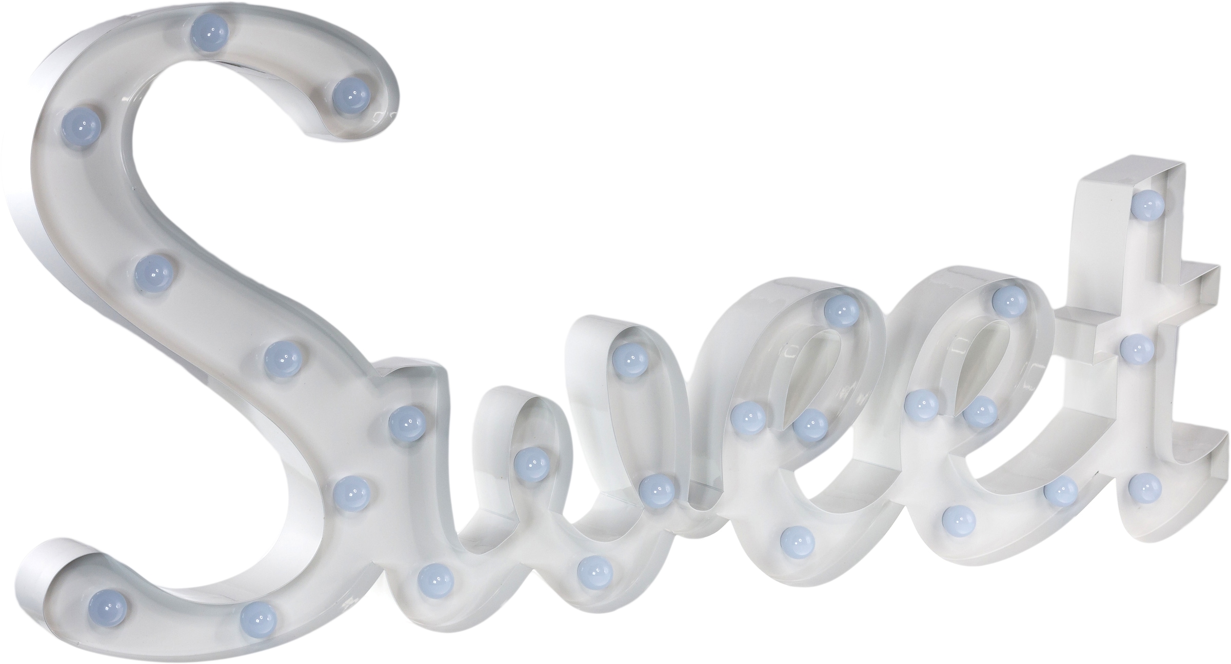 MARQUEE LIGHTS LED Dekolicht »Sweet«, 26 flammig, Leuchtmittel LED-Modul | LED fest integriert, Wandlampe, Tischlampe Schriftzug Süß mit 26 Leuchtmittel - 57x31 cm