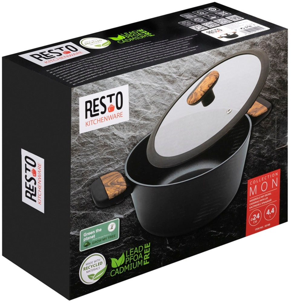 RESTO Kitchenware Kochtopf »Mon, Bratentopf antihaftbeschichtet und spülmaschinenfest« 2 Stk. tlg. Aluminium