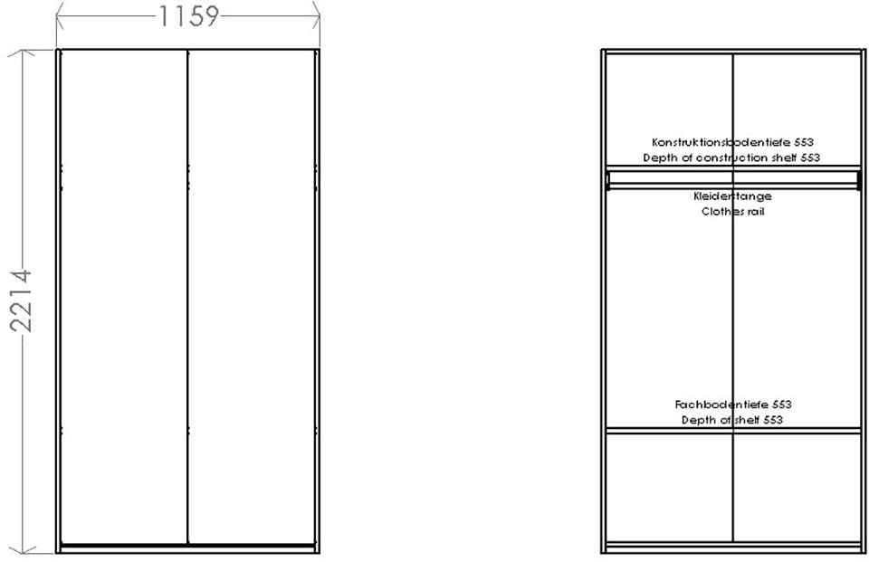 Variante Im online inklusive 1«, kaufen »Modular Innenraum LIVING Müller Kleiderstange SMALL einer durchgehende Fläche, Kleiderschrank Plus