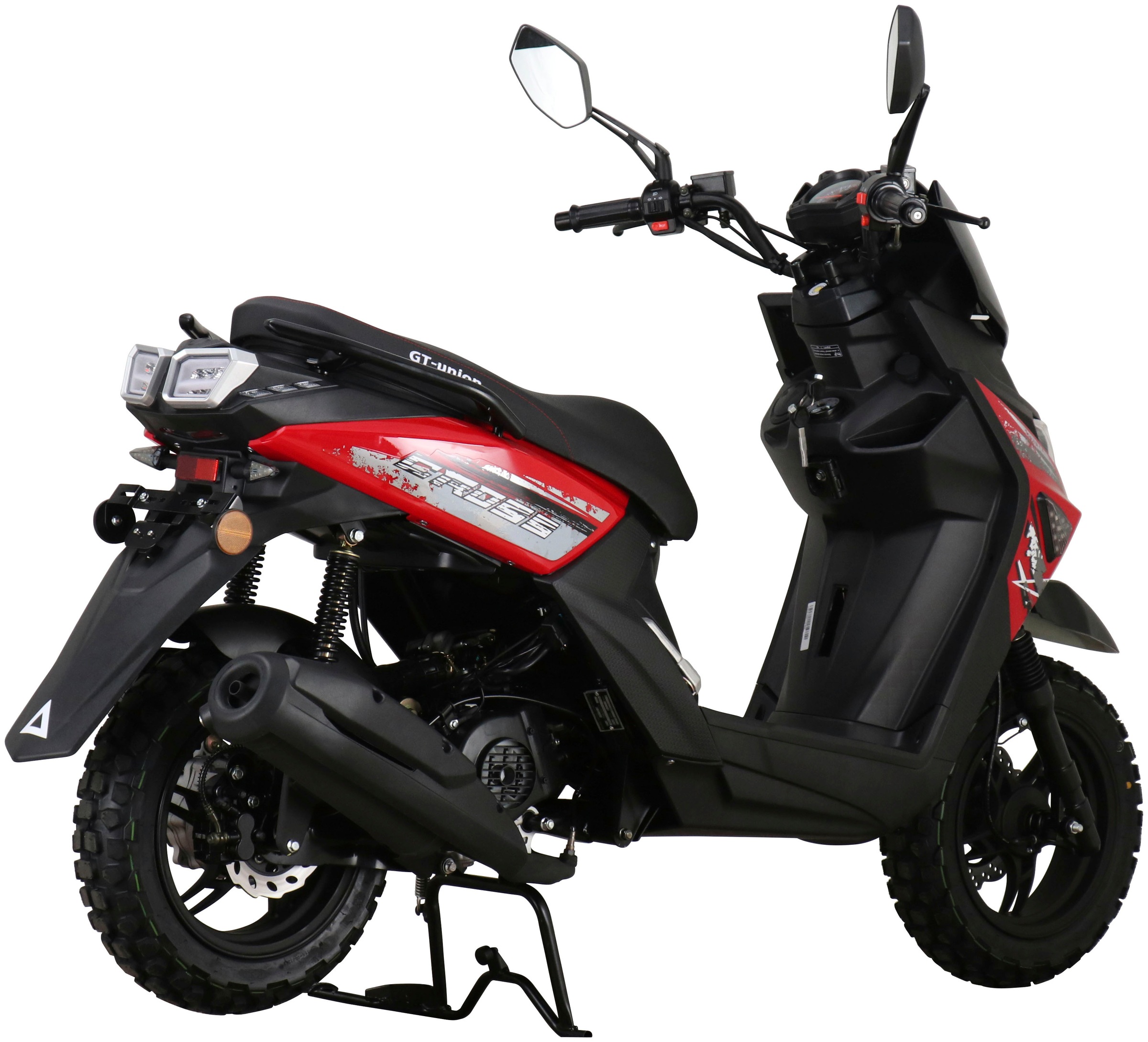GT UNION Motorroller »Cross 2.0 25«, 49,6 cm³, 25 km/h, Euro 5, 2,7 PS, (Komplett-Set, 2 tlg., mit Topcase), Luftgekühlter Motor