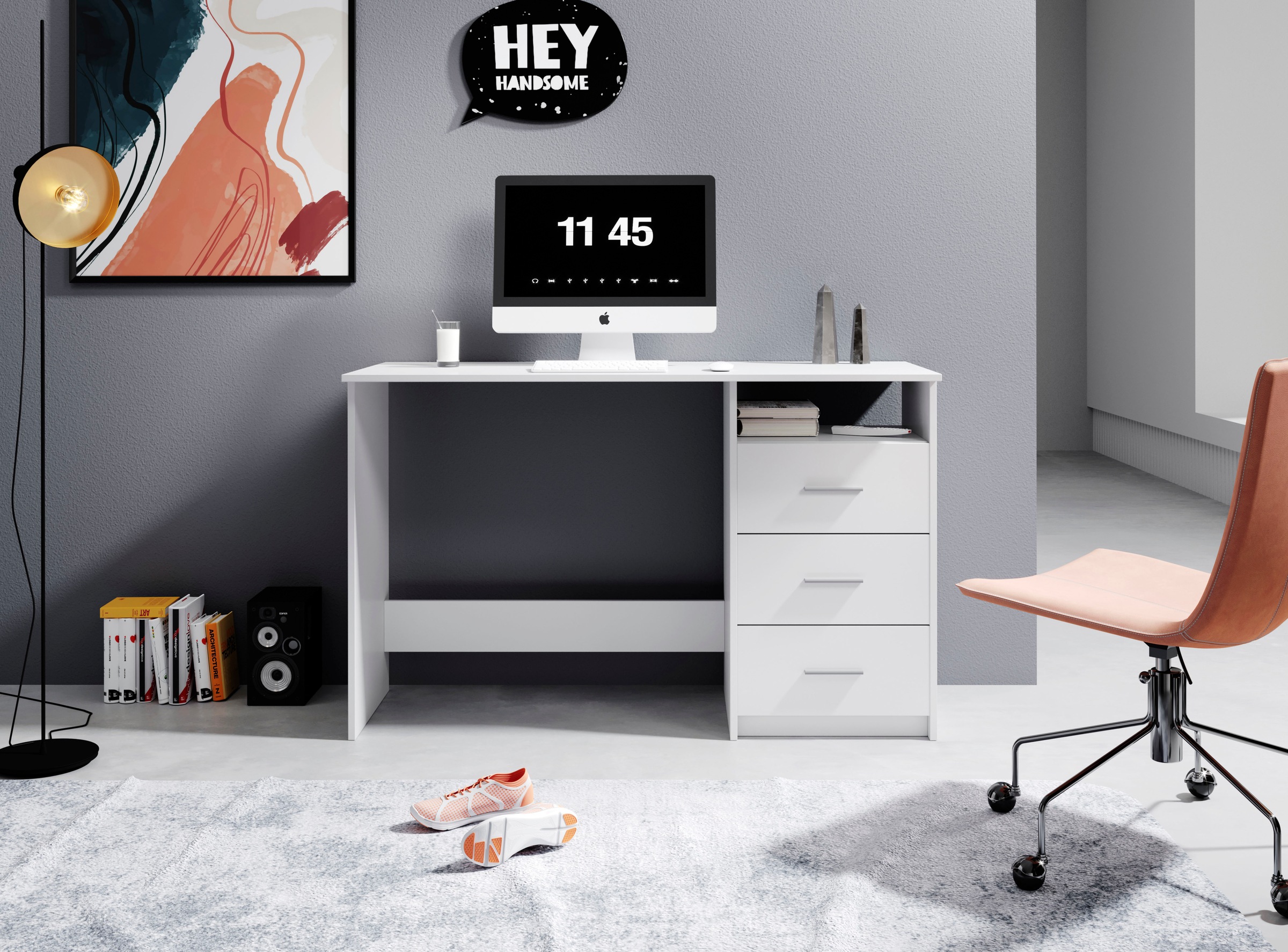 Schreibtisch Adria weiß B/H/T: ca. 123x77x50 cm günstig online kaufen