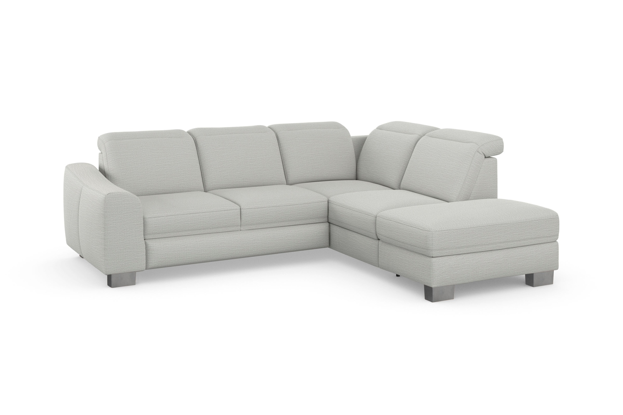 sit&more Ecksofa »Dundee L-Form« mit Federkern und Edelstahlfüßen, wahlweise mit Kopfteilverstellung