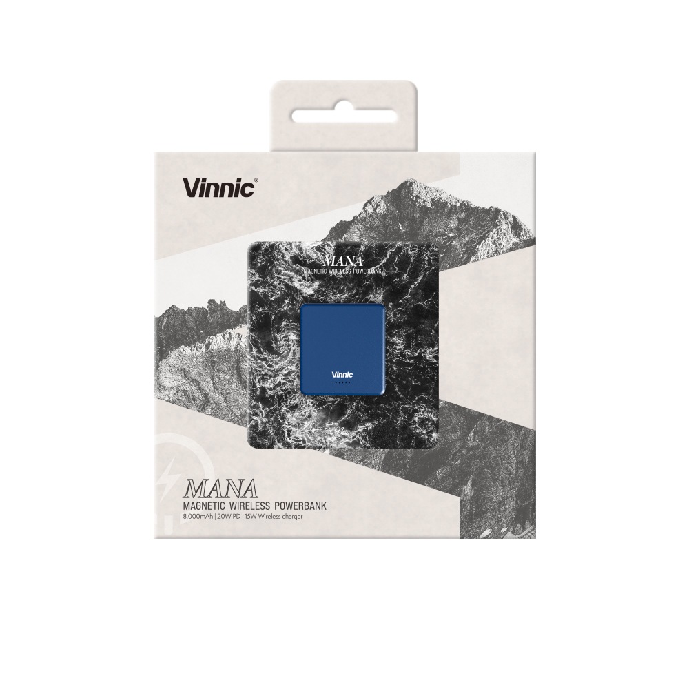 Vinnic Powerbank »MANA Magnetic Wireless Powerbank 8.000mAh«, Vinnic MANA Magnetic Wireless Powerbank 8.000mAh,blue