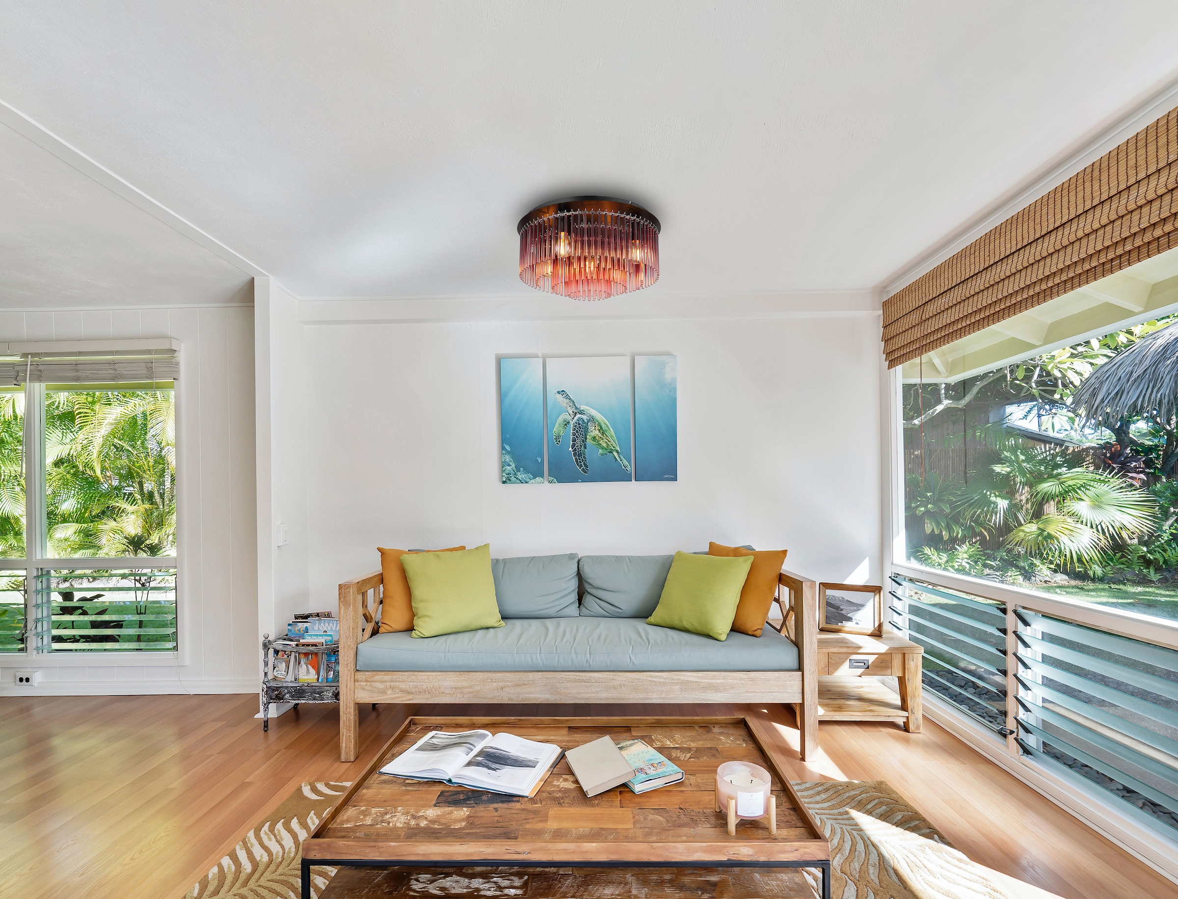 GLOBO LIGHTING Deckenleuchte »GORLEY«, Leuchtmittel E27 | ohne Leuchtmittel, Deckenleuchte/Glasstäbe/Glas brombeerfarben/Wohnzimmer/Esszimmer