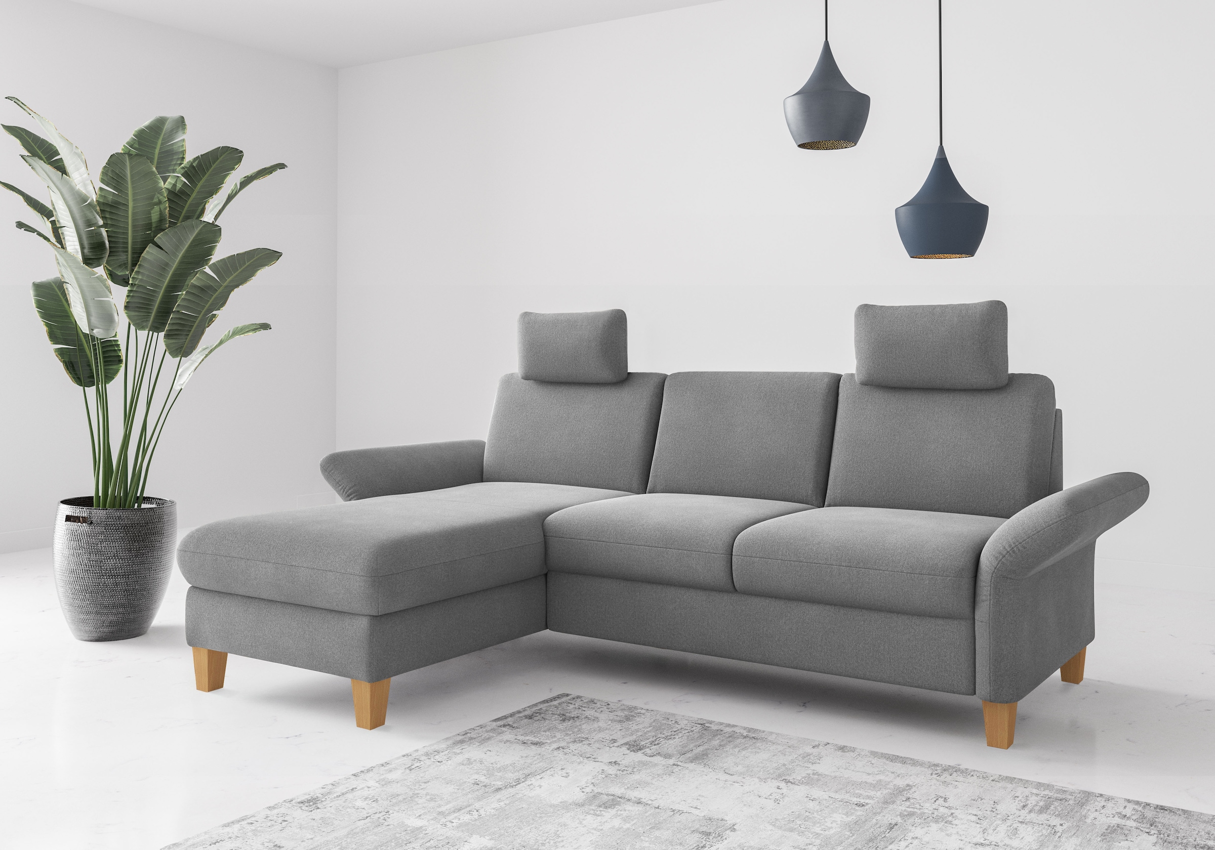 Home affaire Ecksofa "Rochelle, L-Form", wahlweise mit Armteilverstellung, günstig online kaufen