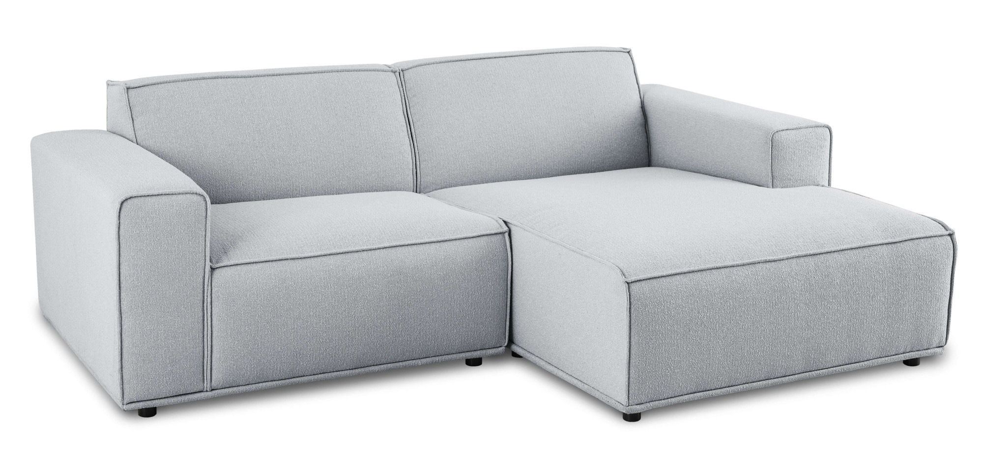 Home affaire Ecksofa »Avelin, 228 cm, L-Form, Chenille, Struktur-Boucle«, mit Wellenunterfederung, Kedernaht, bodentief, Skandi-Design