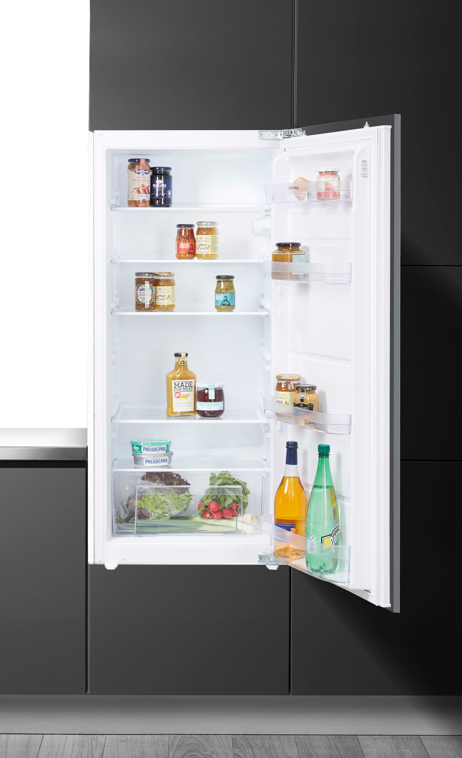 PRIVILEG Einbaukühlschrank »PRCI 336« 122, 5 cm hoch 54 cm breit weiß 5 Ablagen aus Sicherheitsglas, davon 4 höhenverstellbar