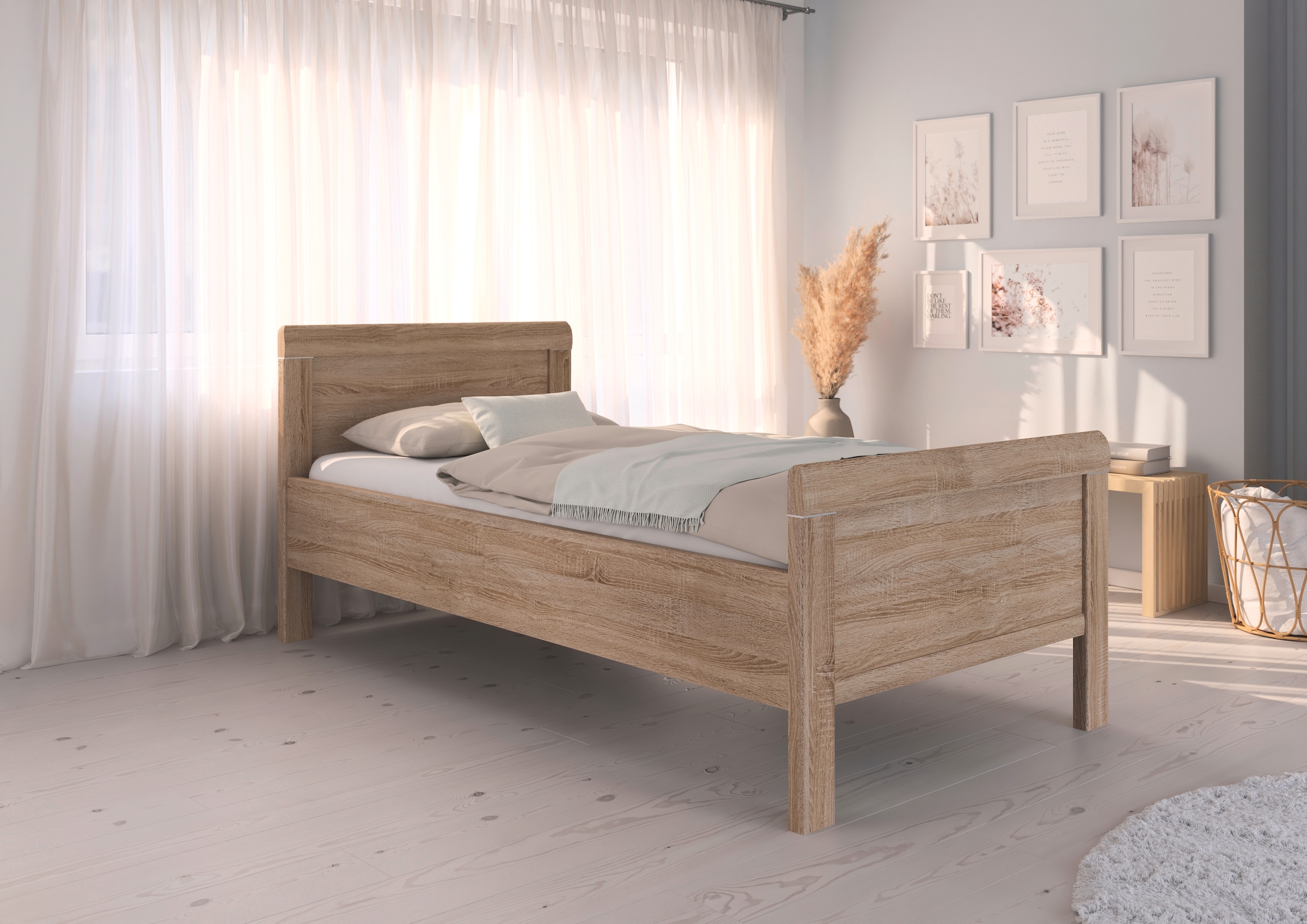 rauch Bett »Bett Einzelbett Stollenbett EVELYN«, in Komforthöhe aus Holzwerkstoff in elegantem Stil MADE IN GERMANY
