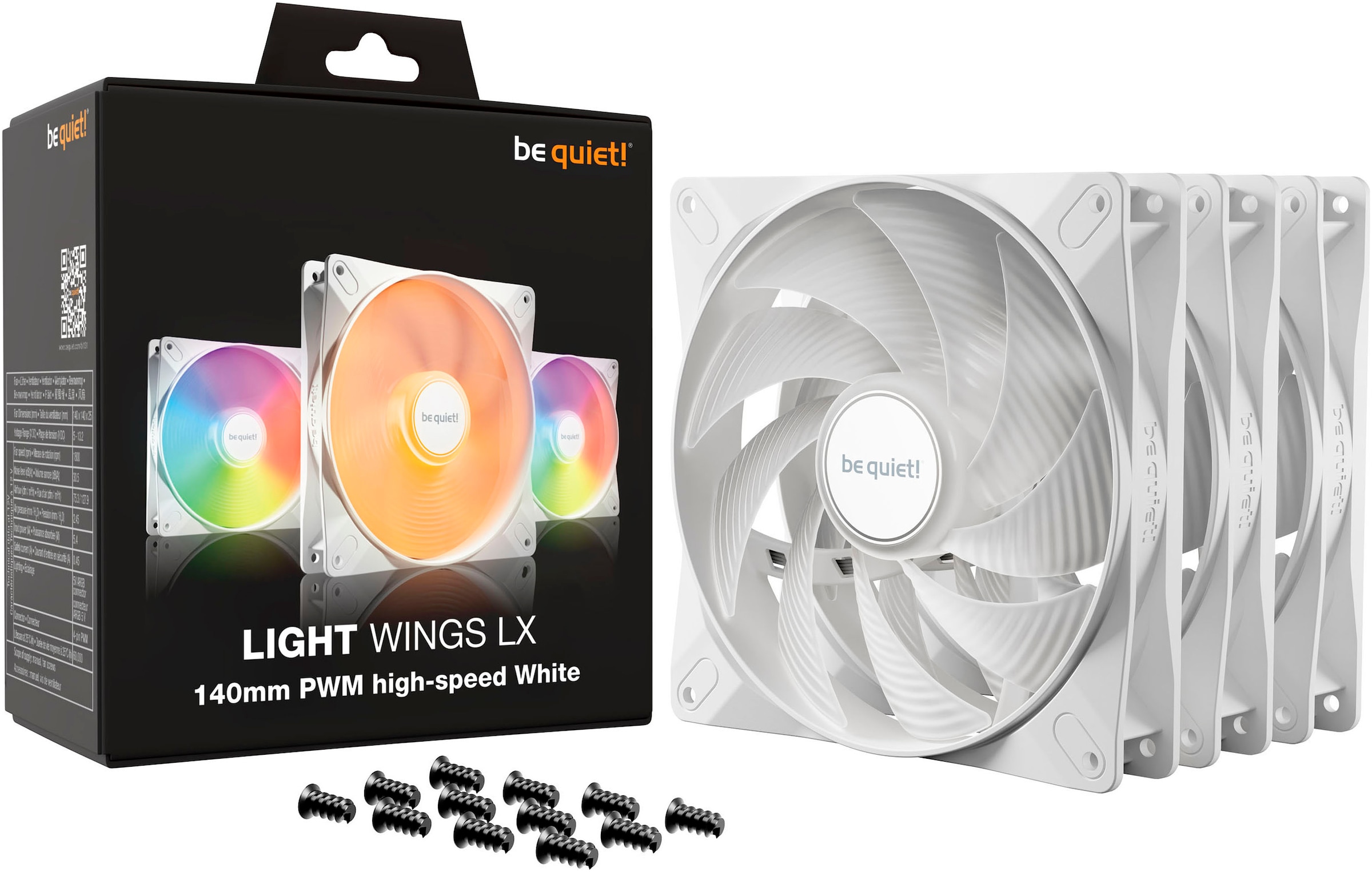 be quiet! Gehäuselüfter »LIGHT WINGS LX 140mm PWM High Speed 3-Pack White«