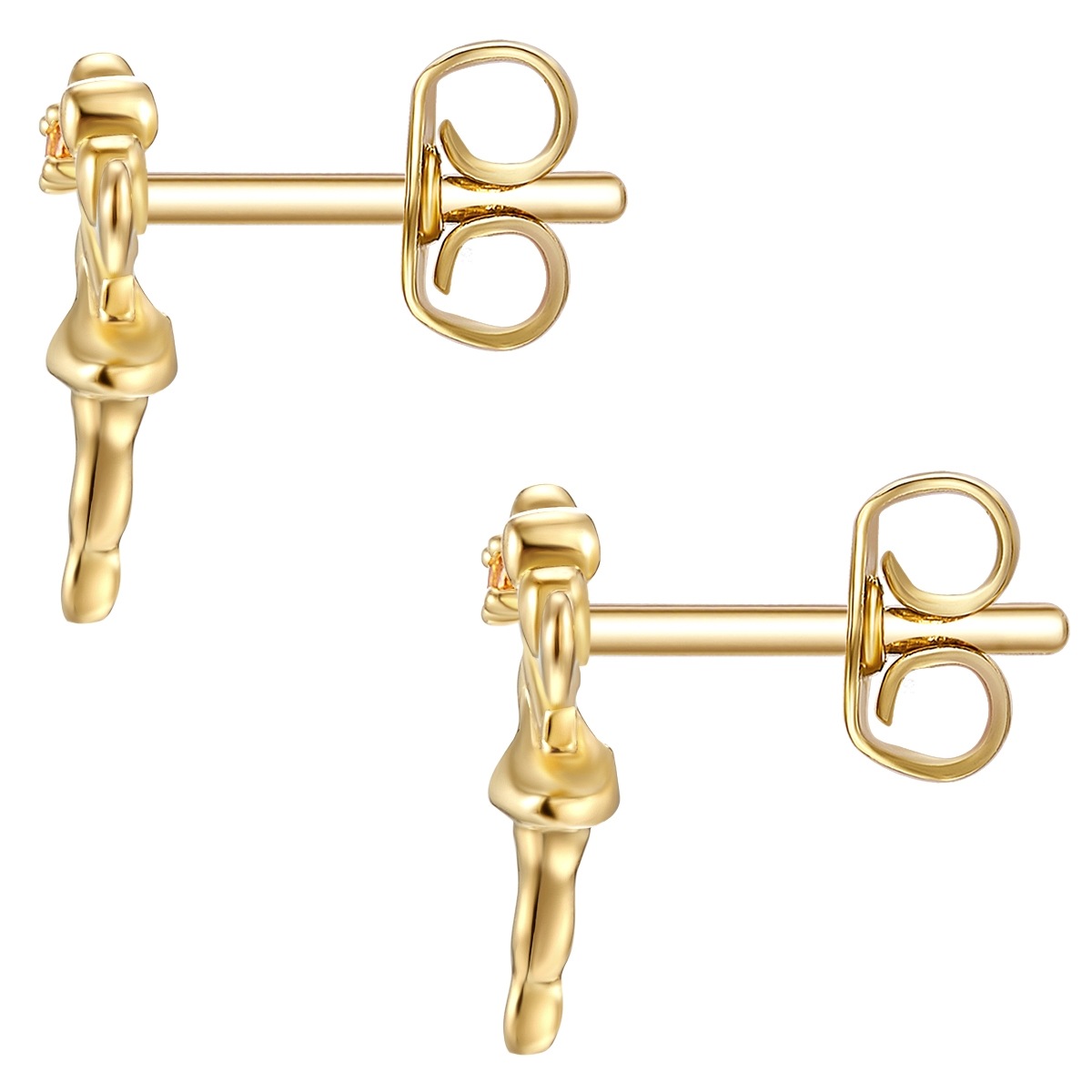 Glanzstücke München Paar Ohrstecker »Set: LLL29«, (2 tlg.), Ohrstecker Sterling Silber gelbgold Zirkonia orange