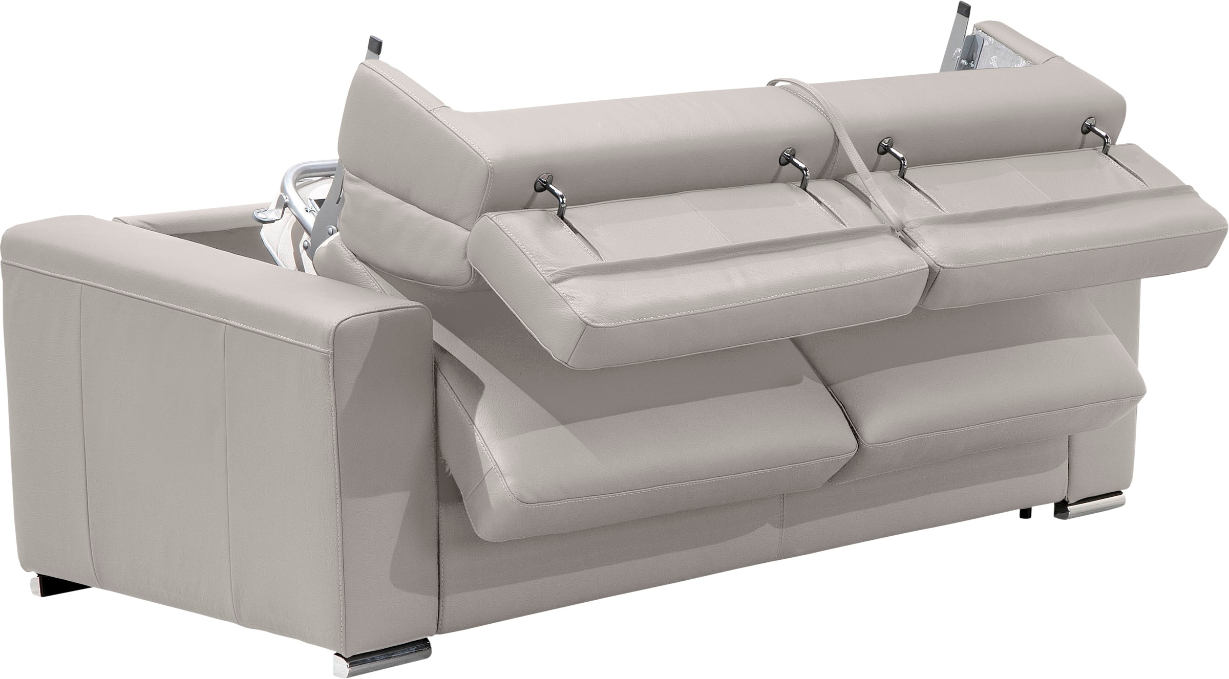 Egoitaliano Schlafsofa »Cabiria, Design und super Sitz- und Liegekomfort«, Sofa inkl. Schlaffunktion, Kopfteile verstellbar, mit Metallfüßen
