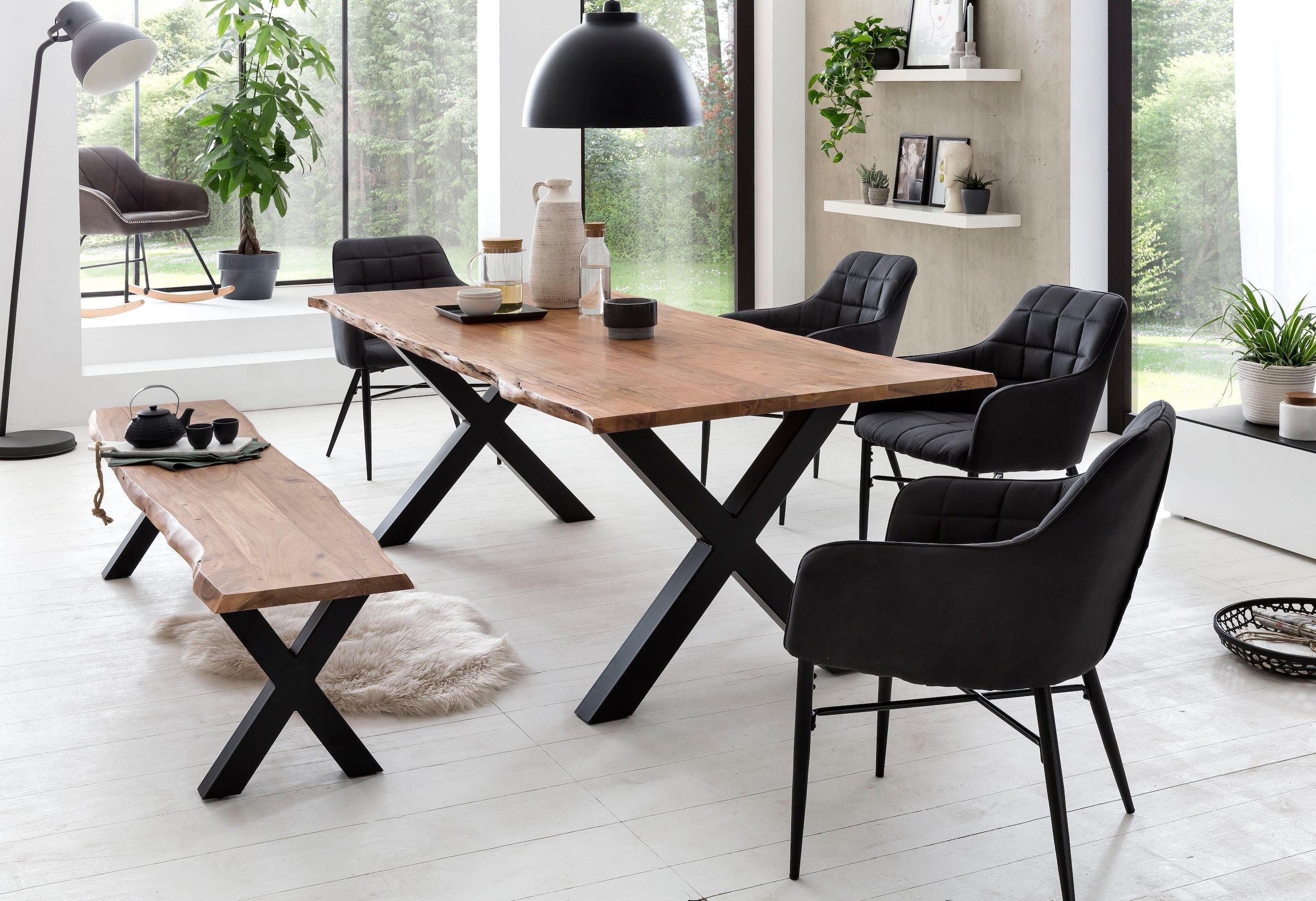 Home affaire Esstisch »Manhattan«, mit Baumkante günstig online kaufen